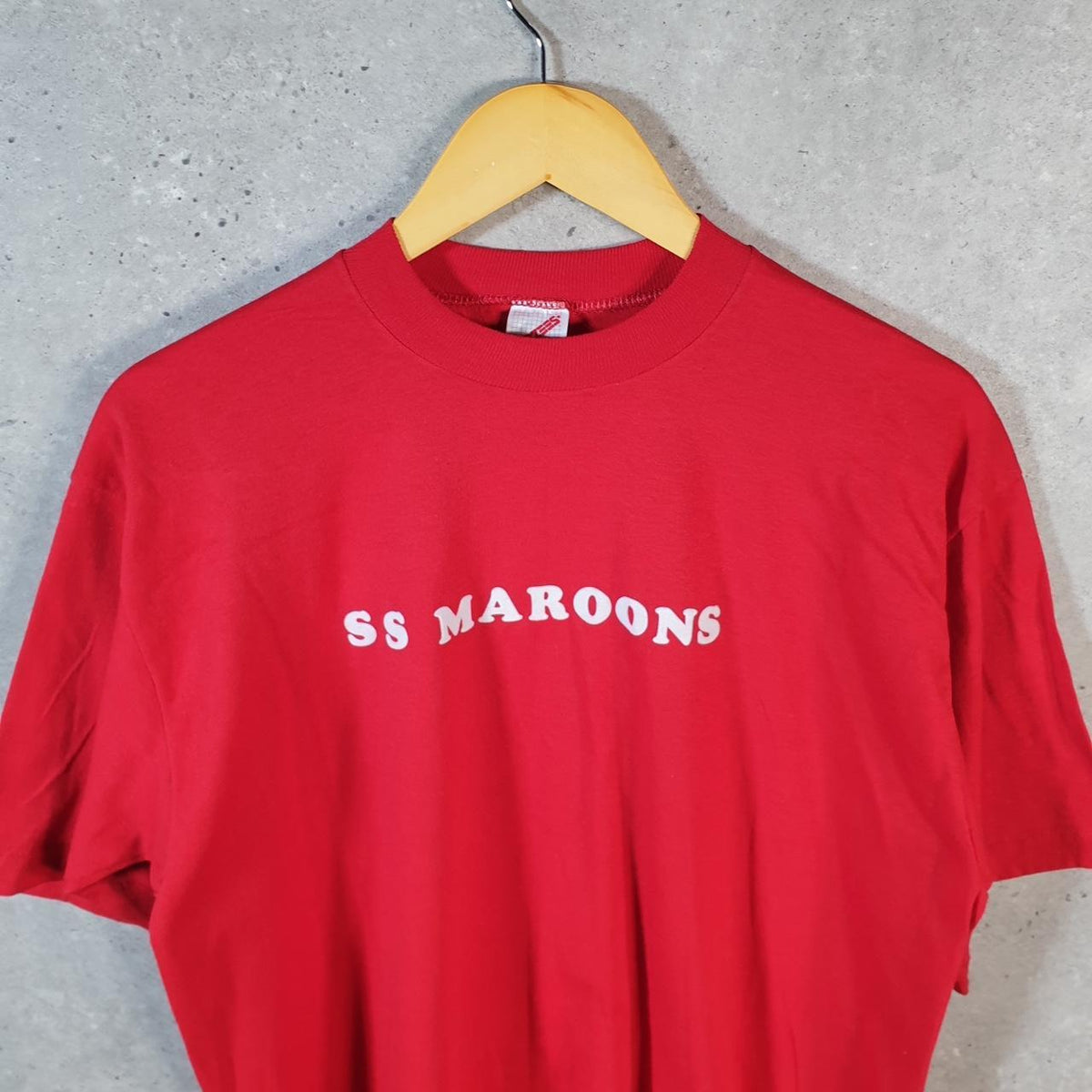 Vintage Jerzees SS Maroons USA 90s Single Stitch T Shirt Men’s XL Red C8954