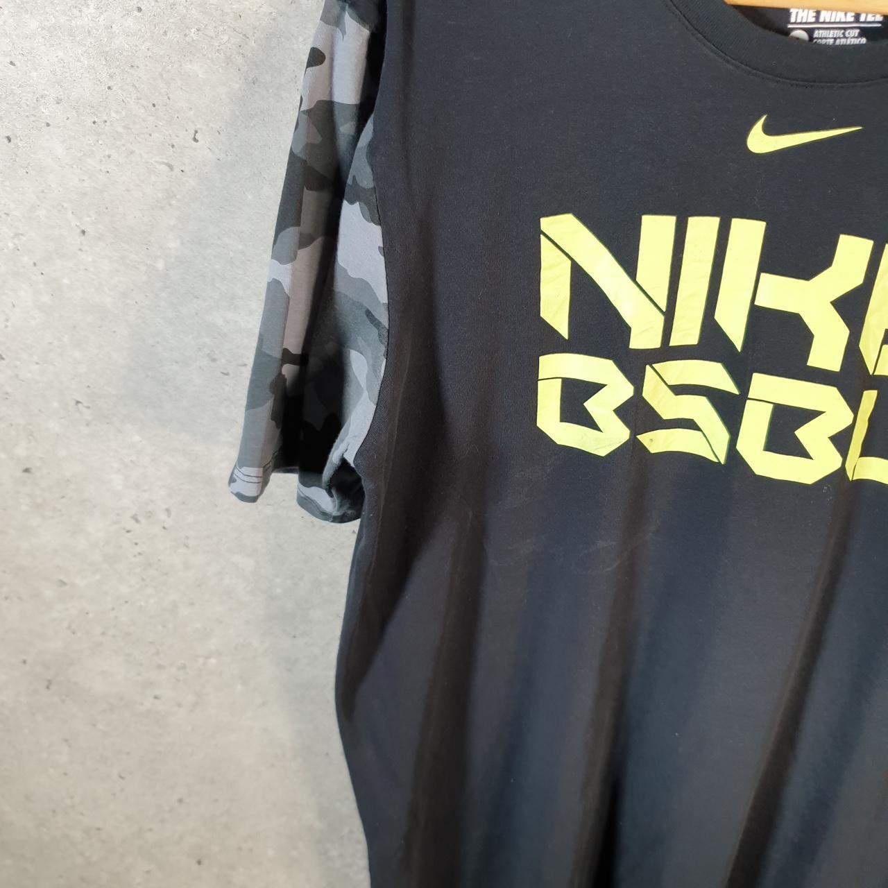 Vintage Nike Dri Fit Baseball T Shirt Men’s Large Black Logo Printed Swoosh Athletic