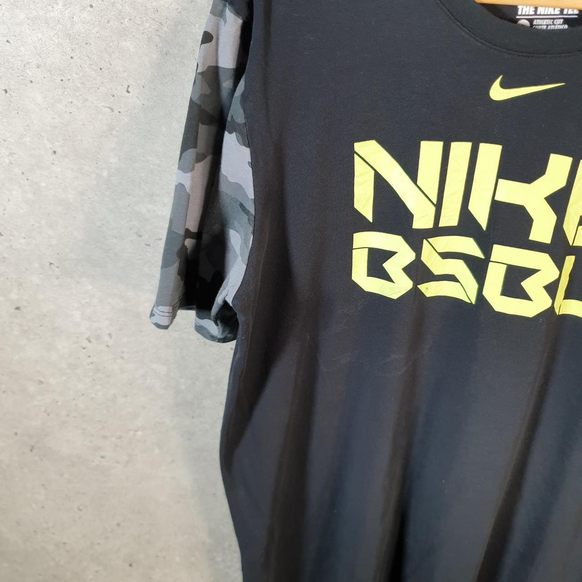 Vintage Nike Dri Fit Baseball T Shirt Men’s Large Black Logo Printed Swoosh Athletic