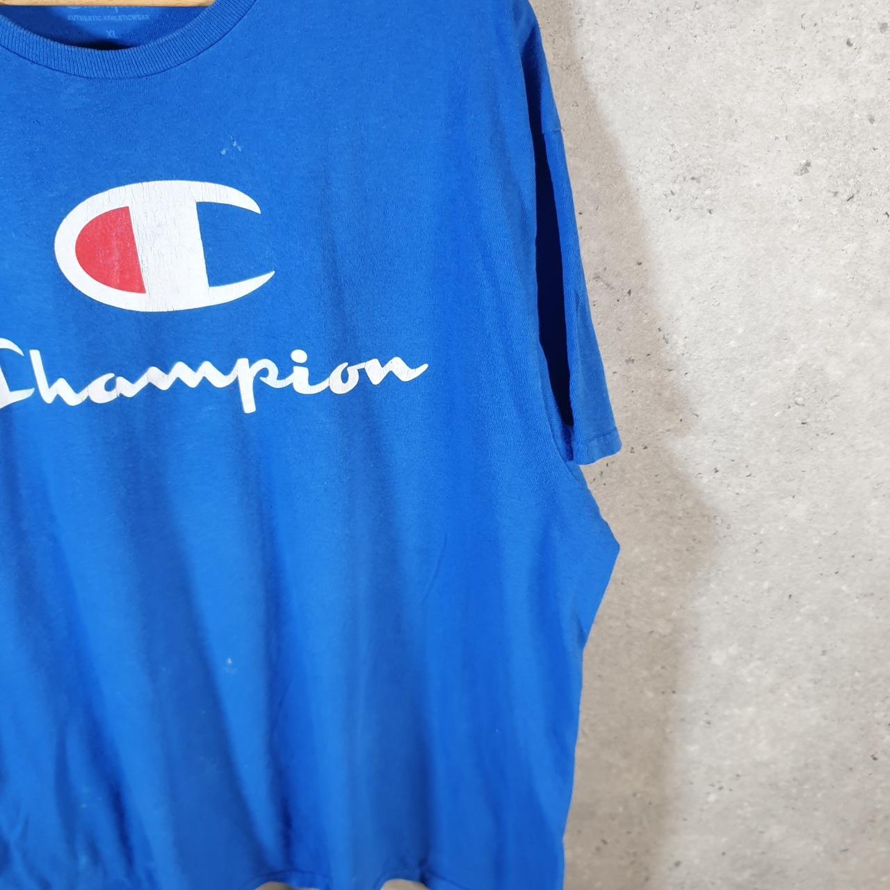 Vintage Champion Spellout T Shirt Men’s XL Blue USA Athletic
