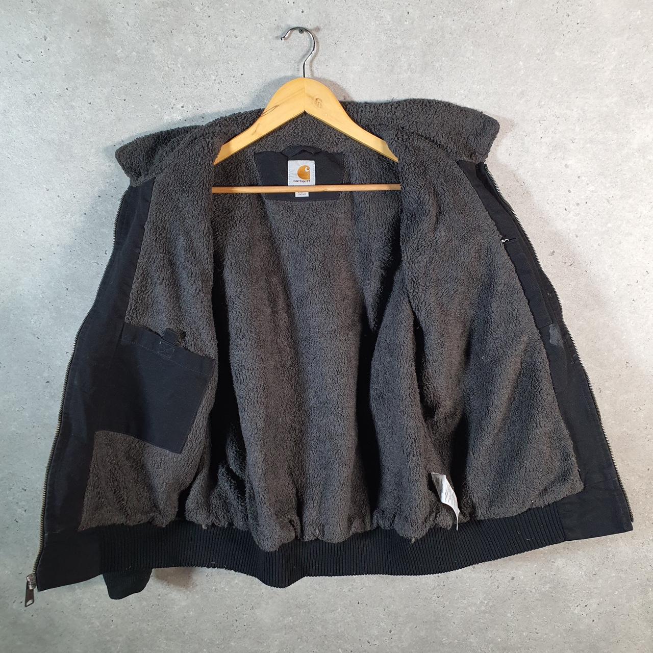 Vintage Carhartt Sherpa Lined Weather Wildwood Jacket Womens XL Black Workwear Canvas USA G2108