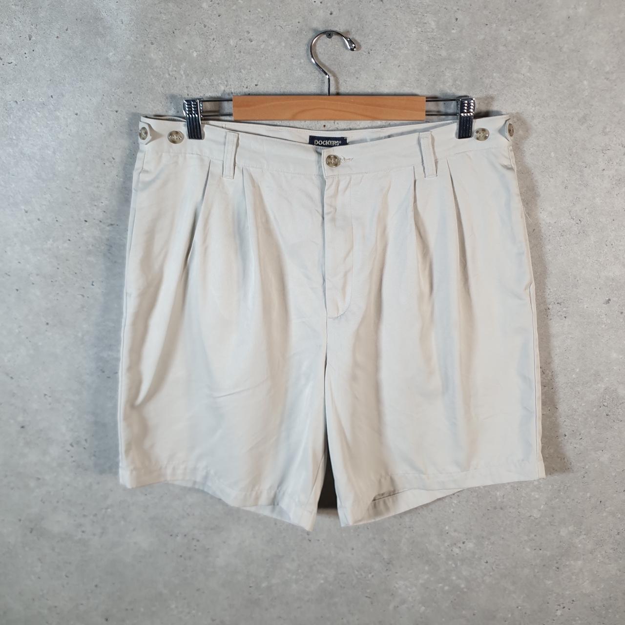 Vintage Dockers Shorts Jorts Cargo Men’s W36 Cream Baggy Cotton