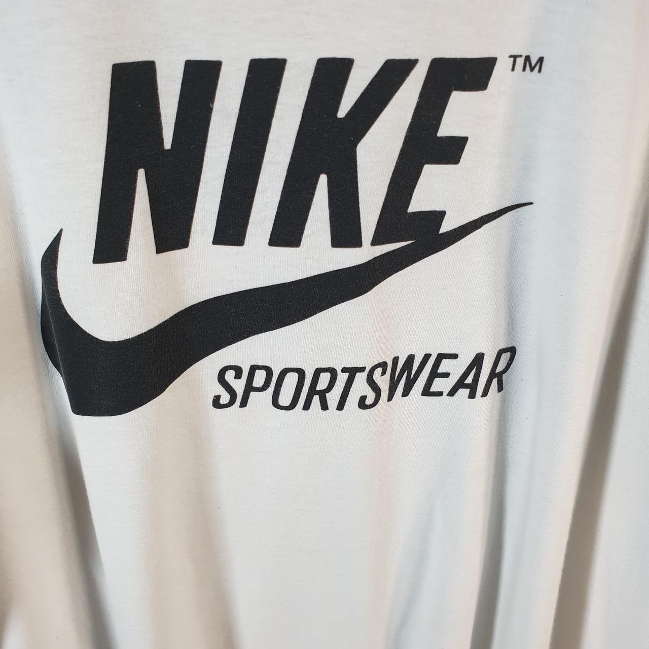 Vintage Nike Spellout Sportswear T Shirt Men’s Large White Logo Swoosh Athletic