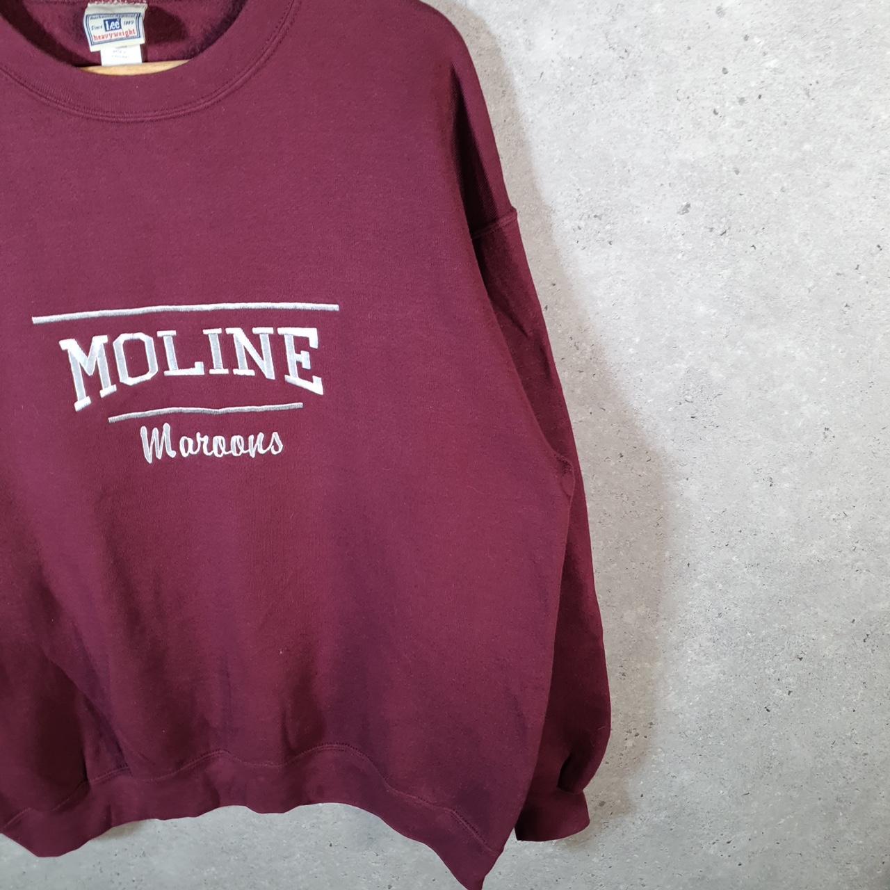 Vintage Lee Heavyweight Sweatshirt Men’s Large Burgundy Red USA Moline Maroons
