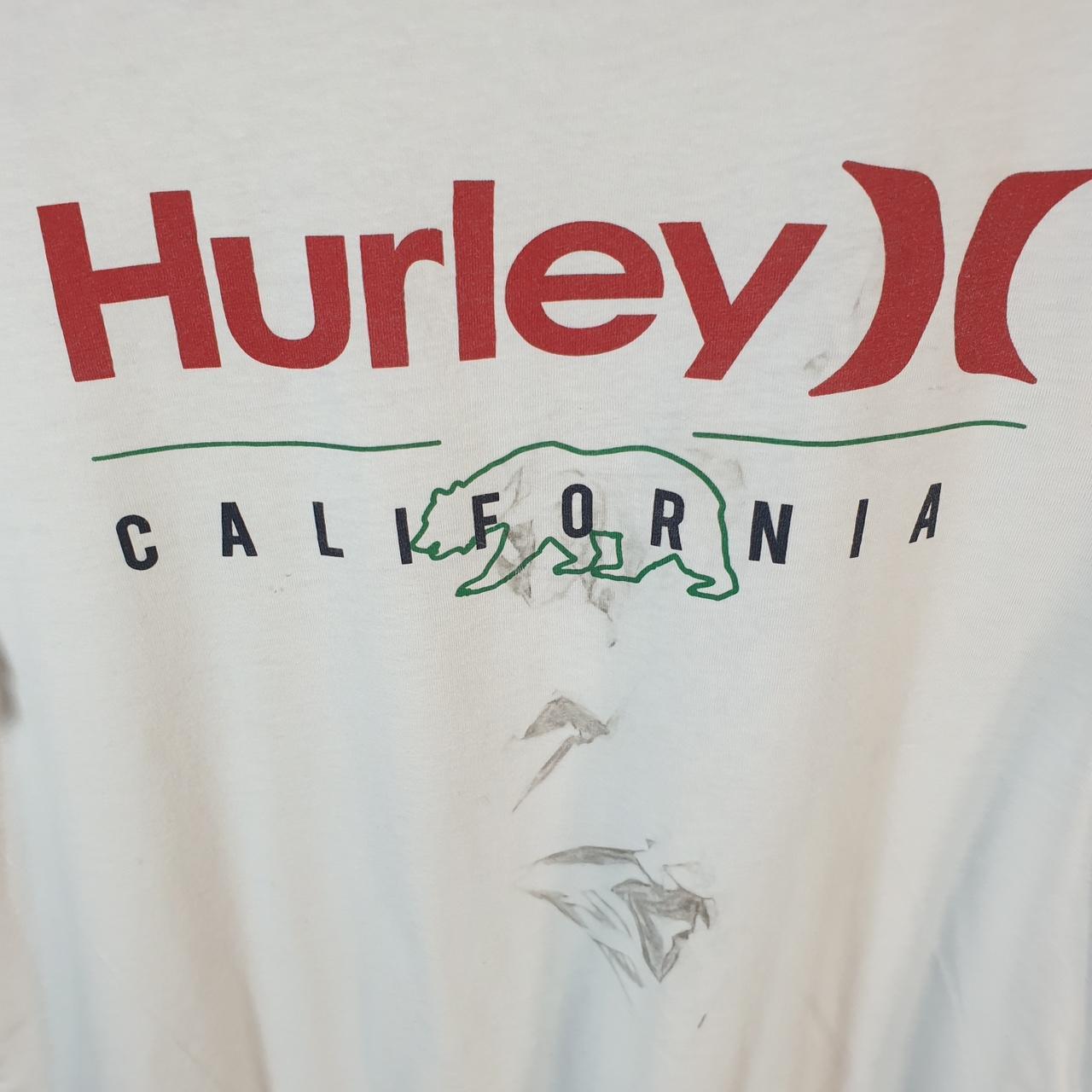 Vintage Hurley California T Shirt Men’s White Medium Casual Sports Logo Athletic