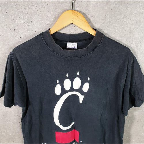 Vintage Bike Cincinnati Bearcats Graphic 90s USA Single Stitch T Shirt Men’s Medium Black