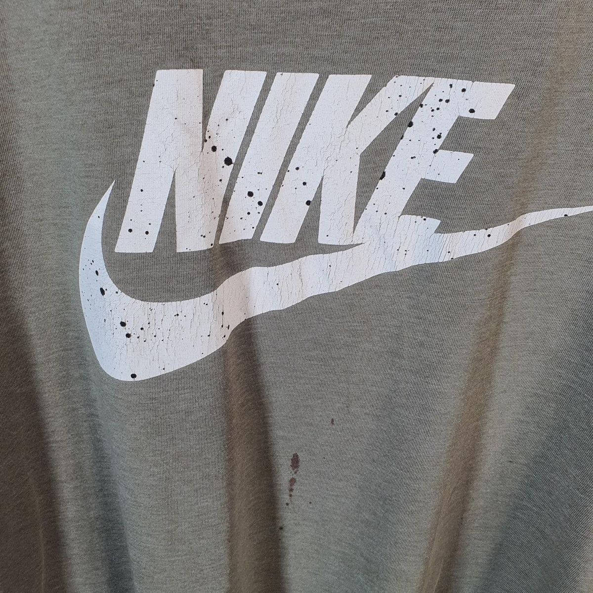 Vintage Nike Club T Shirt Men’s XL Spellout Grey Swoosh Athletic