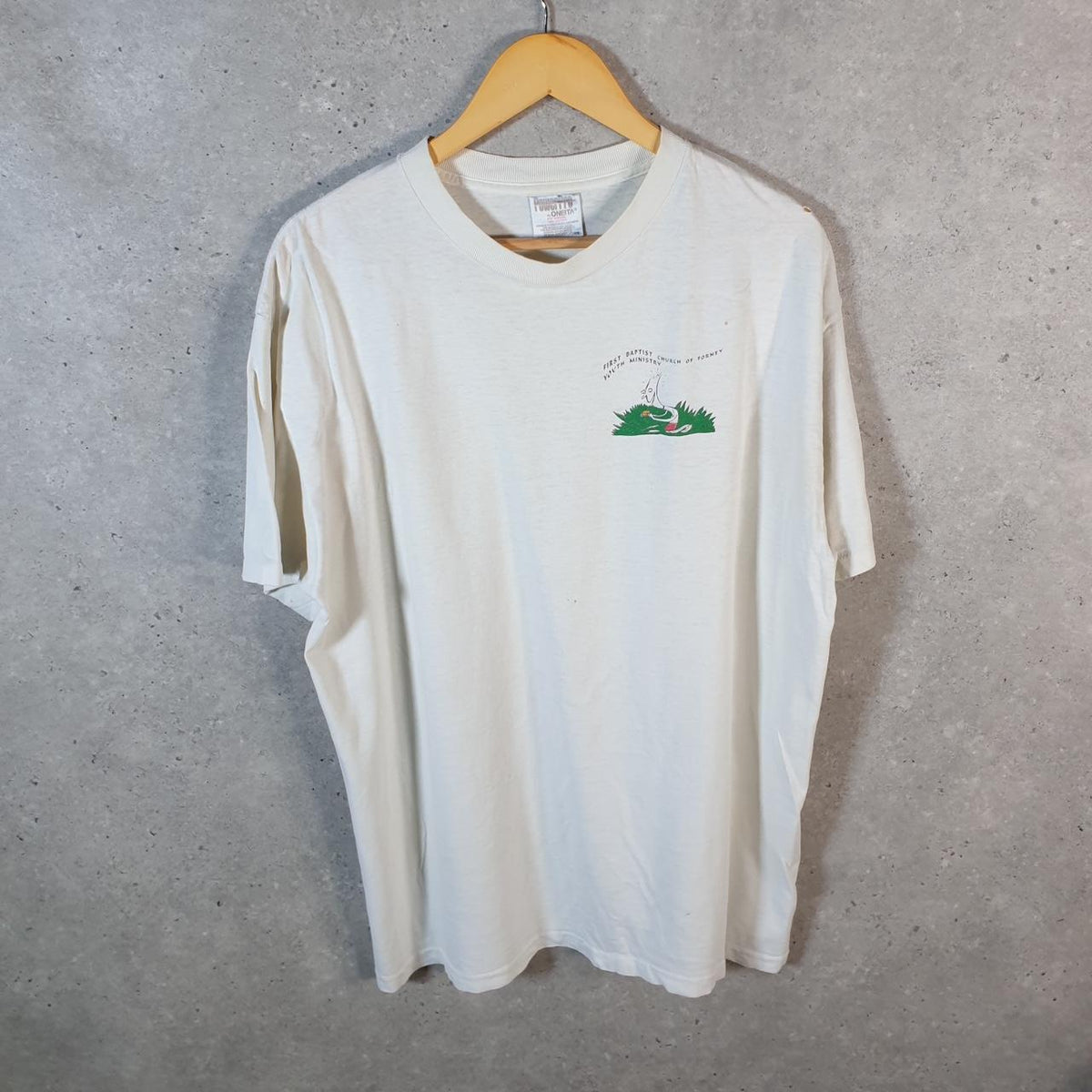 Vintage Oneita Power Church Of Forney Ministry 90s USA Single Stitch T Shirt Men’s XL White