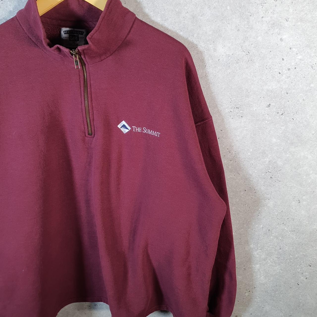 Vintage Lee Heavyweight Sweatshirt Men’s XL Red USA The Summit 1/4 Zip Embroidered