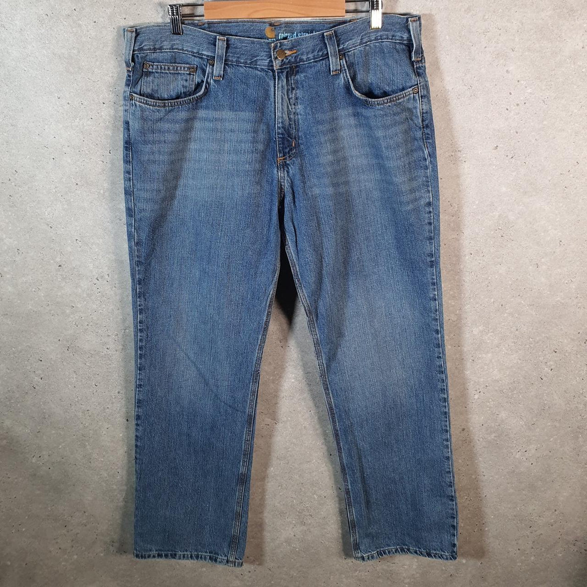 Vintage Carhartt Workwear Carpenter Jeans Mens W38 L32 Blue Denim Relaxed Fit USA