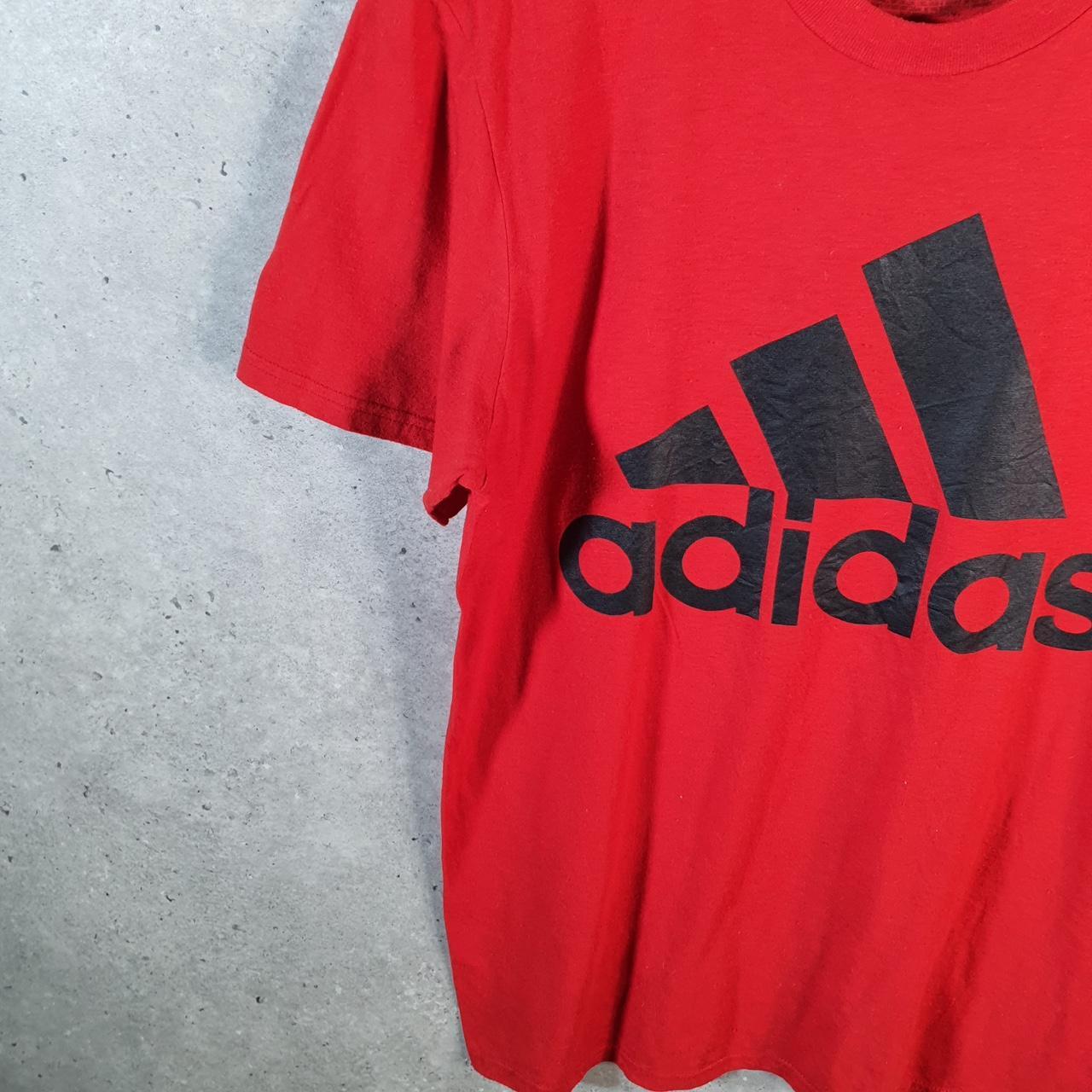 Vintage Adidas Go To Performance T Shirt Men’s Small Red Three Stripes Logo Athletic