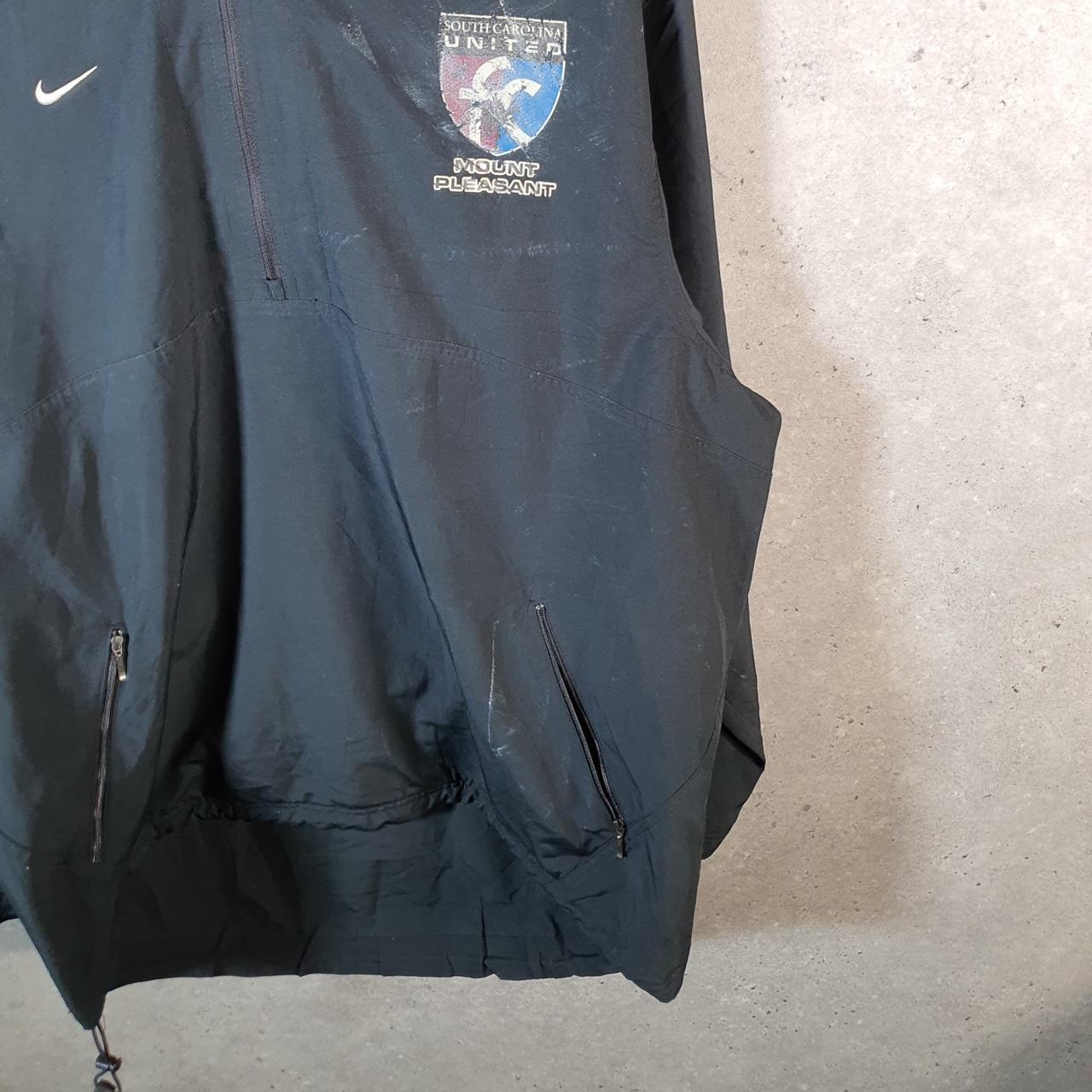 Vintage Nike Windbreaker Track Jacket Mens Large Black USA Swoosh 1/4 Zip USA