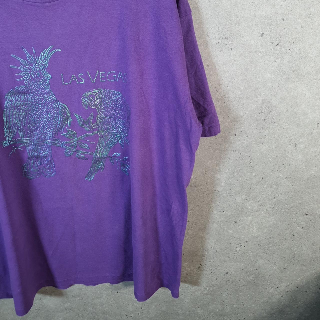 Vintage Gildan Las Vegas Graphic 90s USA Single Stitch T Shirt Men’s XL Purple
