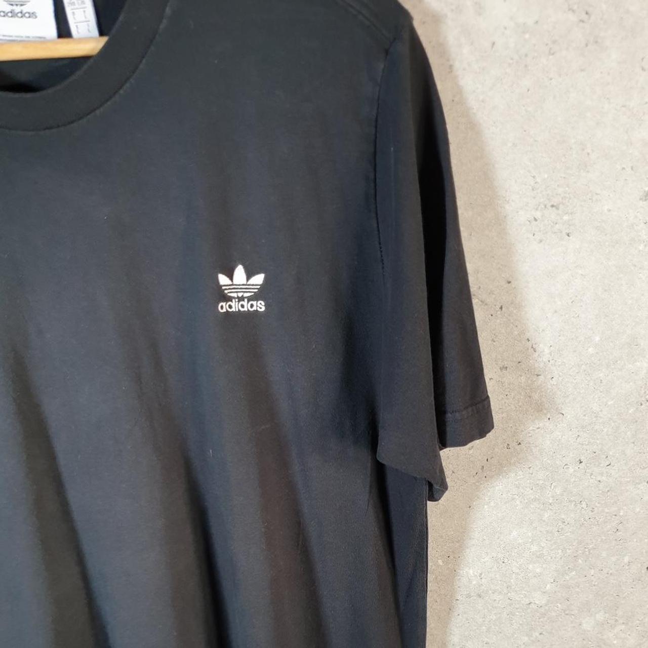 Vintage Adidas Spellout Trefoil Retro T Shirt Mens Large Black Logo Athletic