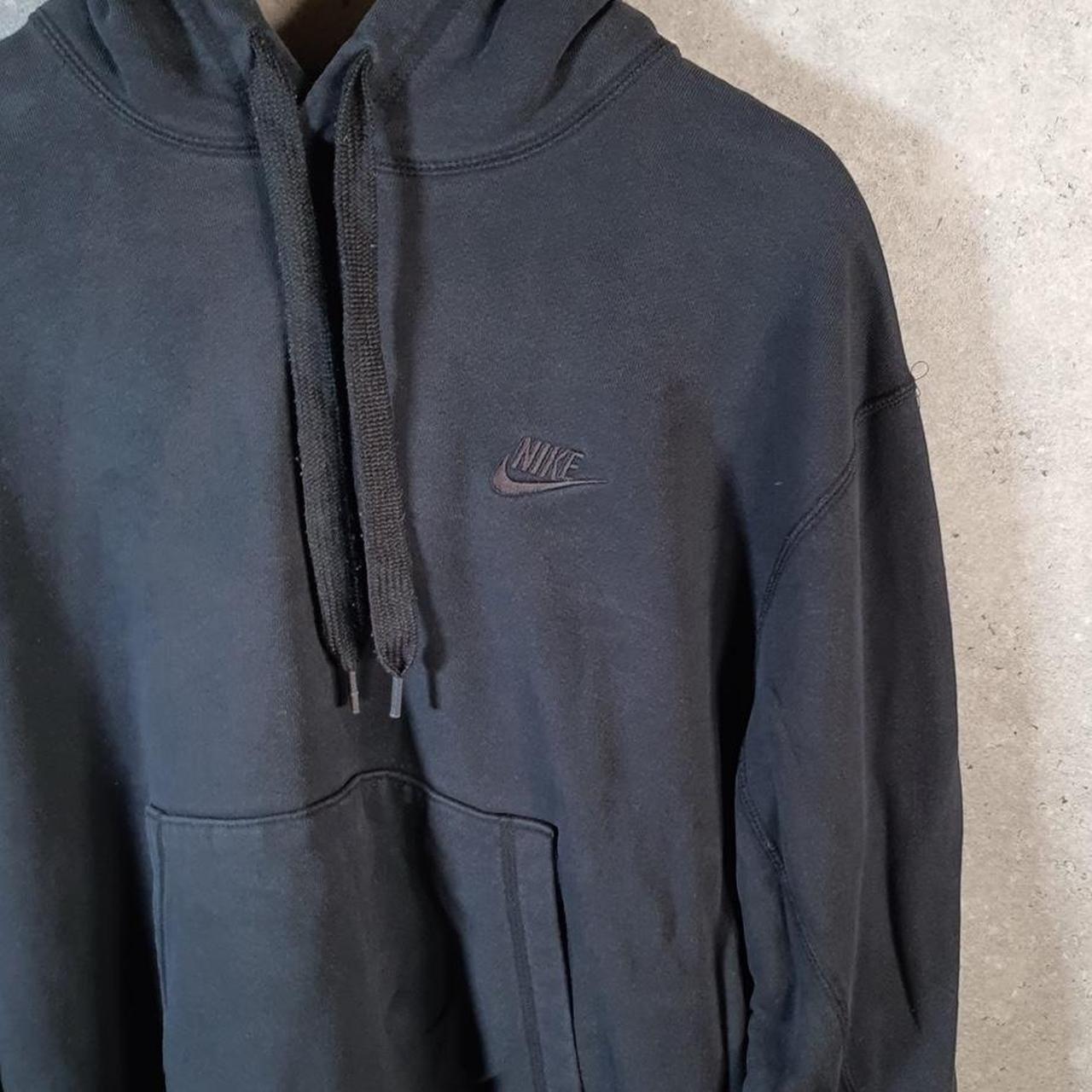 Vintage Nike Club Embroidered Hoodie Men’s Medium Black Swoosh Y2K Pullover