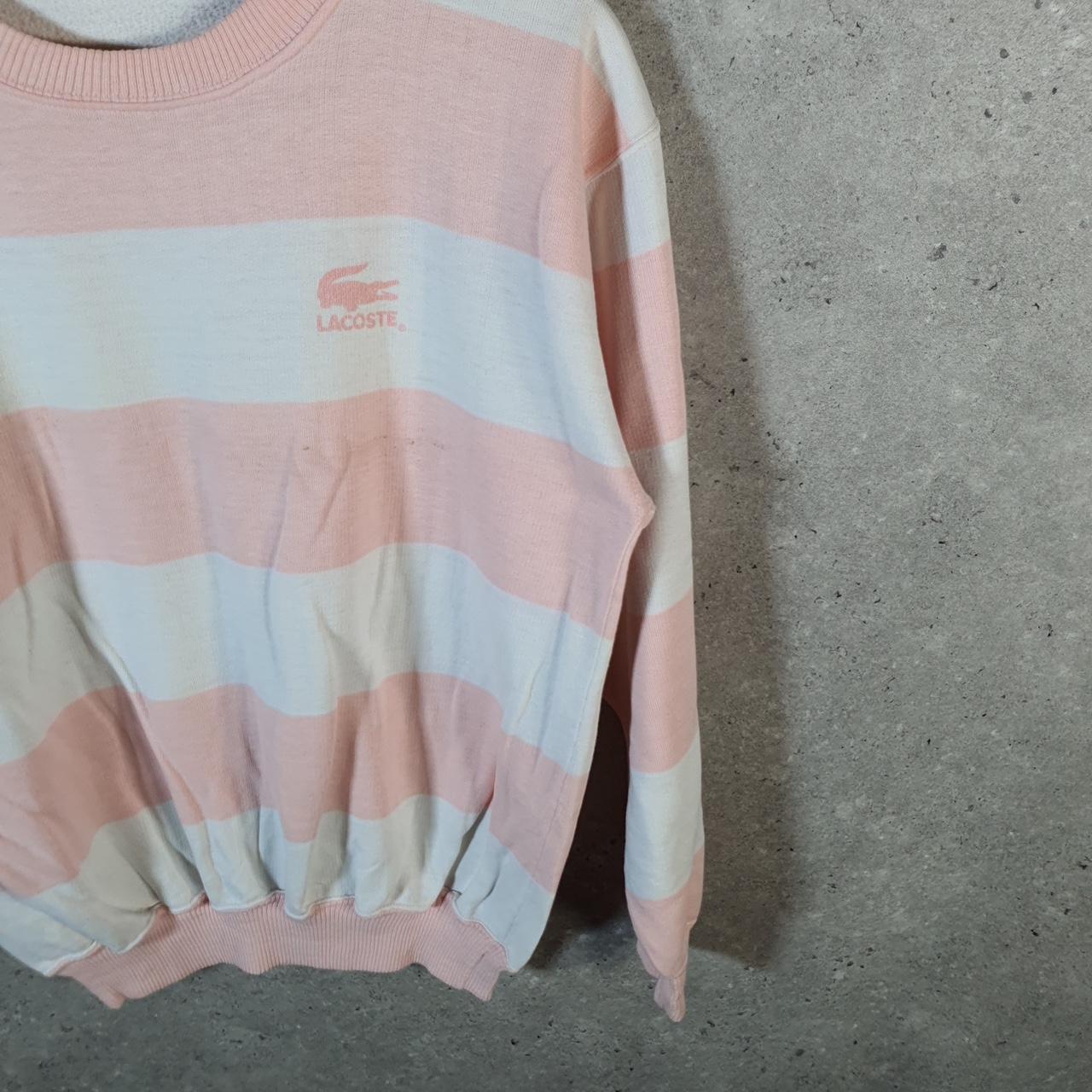 Vintage Izod Lacoste 90s Knit Sweater Mens XS Pink Y2K Jumper Logo