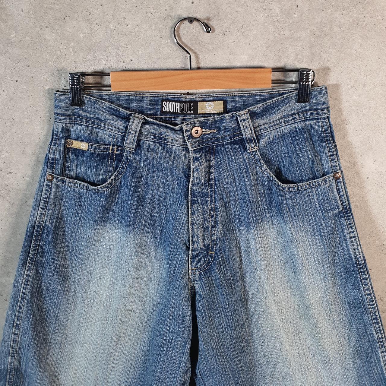 Vintage Southpole Baggy Y2K Hip Hop Jeans Shorts Jorts Mens W30 Blue Denim USA A4468