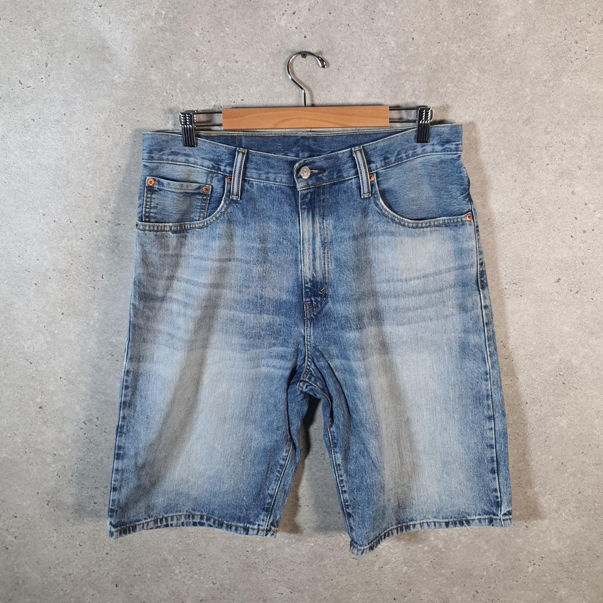 Vintage Levi’s 569 Baggy Shorts Jorts Cargo Mens W33 Blue Relaxed Denim
