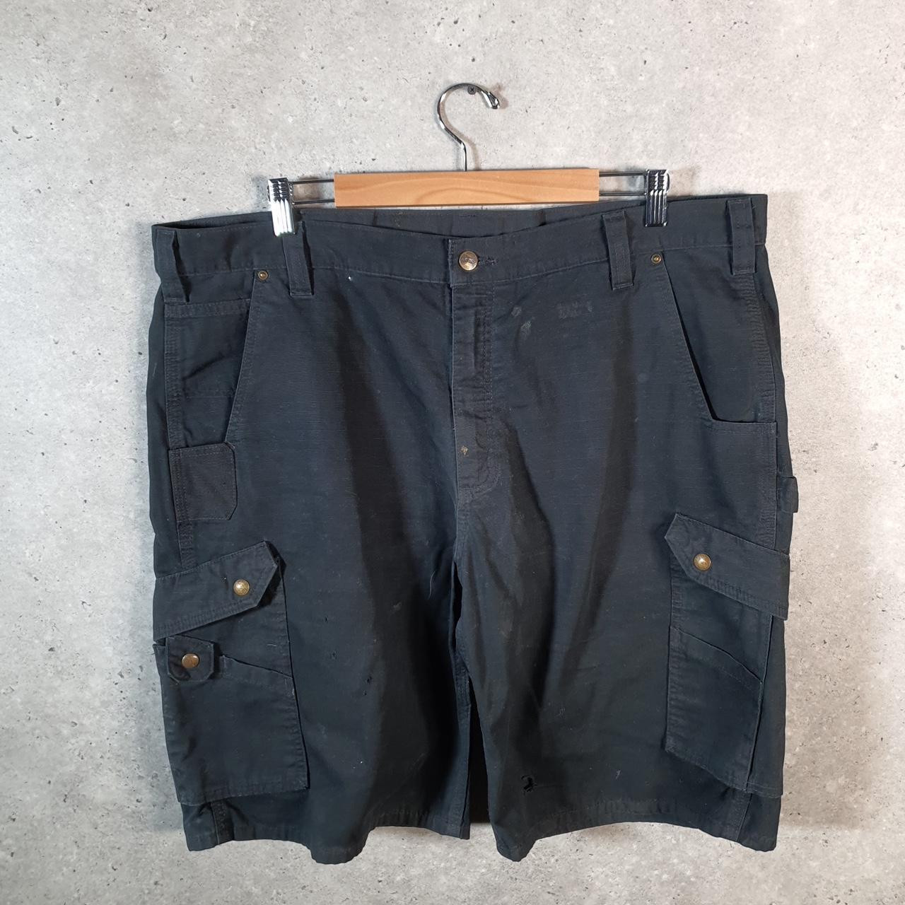 Vintage Carhartt Baggy Carpenter Shorts Jorts Cargo Men’s W42 Black Relaxed Fit Workwear Big Fish Vintage