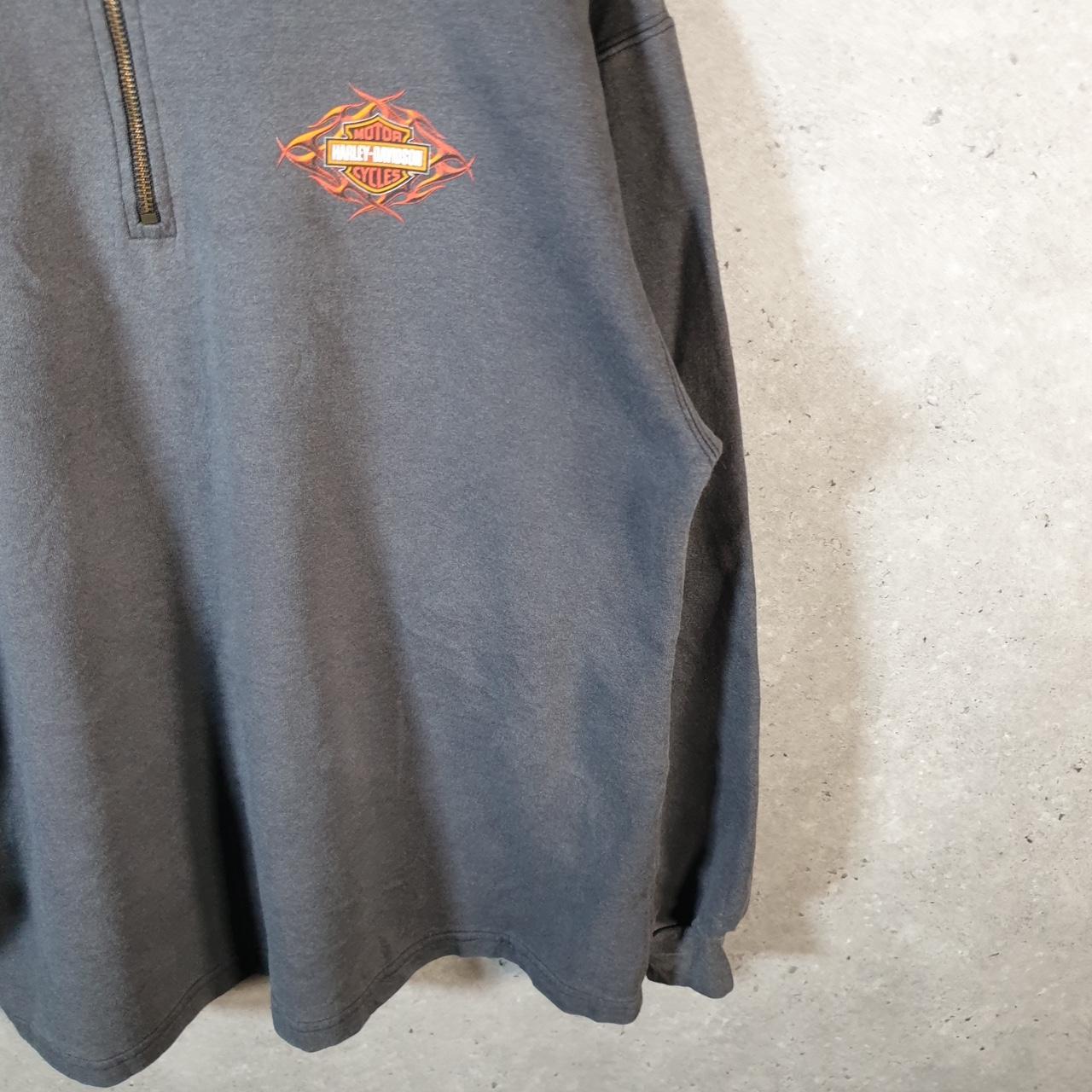 Vintage Harley Davidson 1/4 Zip Sweatshurt Pullover Mens XL Grey Embroidered Motorcycle USA