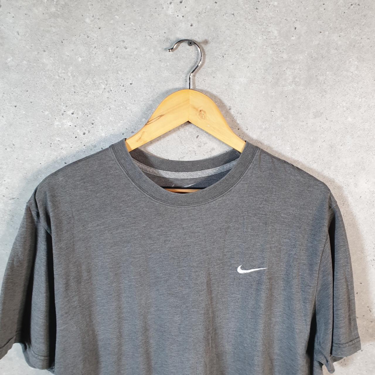 Vintage Nike T Shirt Men’s XL Grey Printed Single Swoosh Logo Athletic C8268