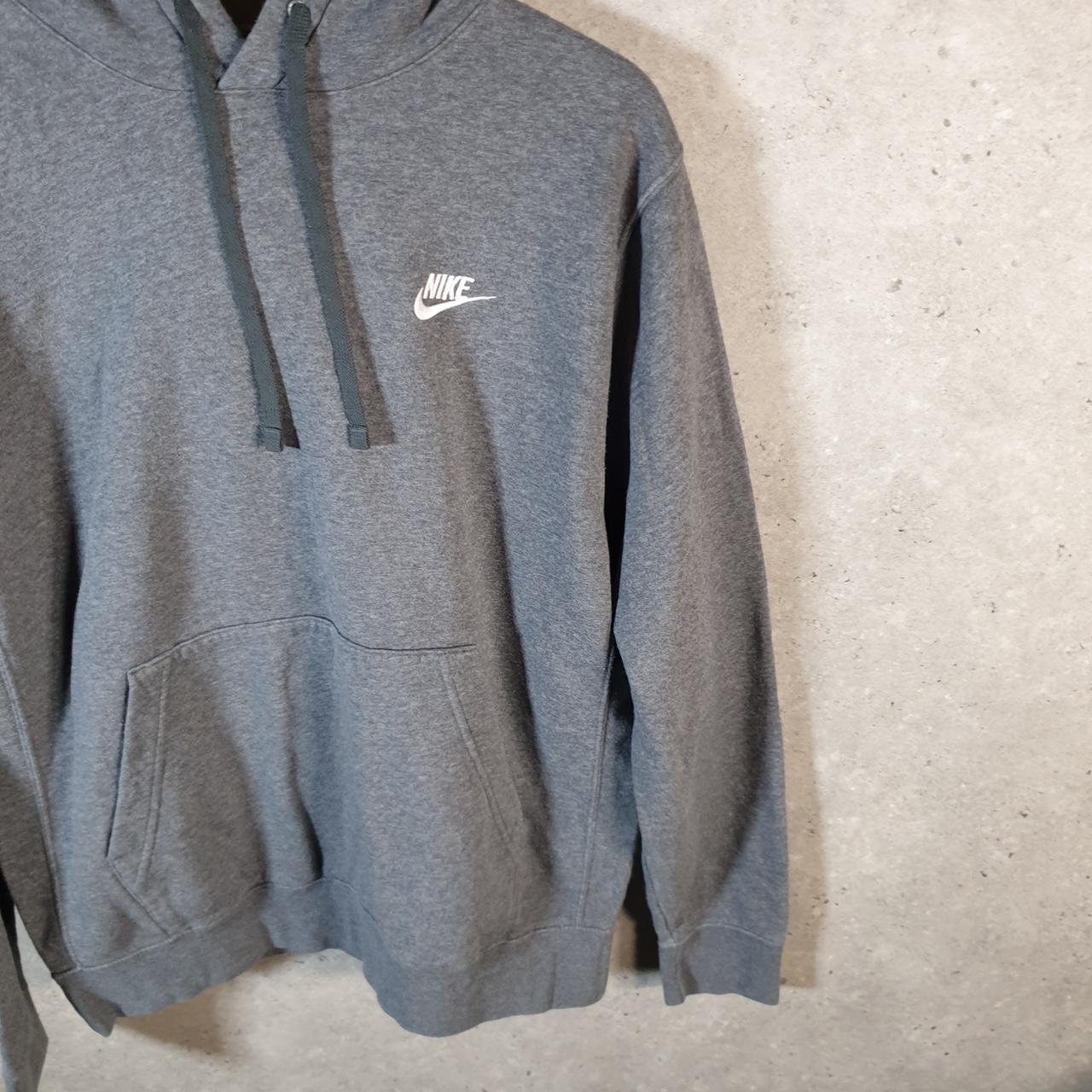 Vintage Nike Club Embroidered Hoodie Men’s Medium Grey Swoosh Y2K Pullover