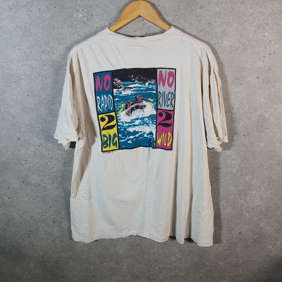 Vintage Oneita USA Lewis Clark Expeditions Single Stitch T Shirt Men’s XL White Big Fish Vintage