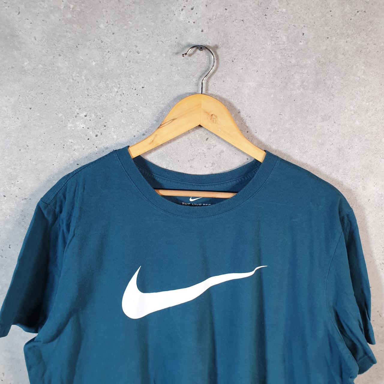 Vintage Nike T Shirt Men’s XL Blue Printed Single Swoosh Logo Athletic C8283