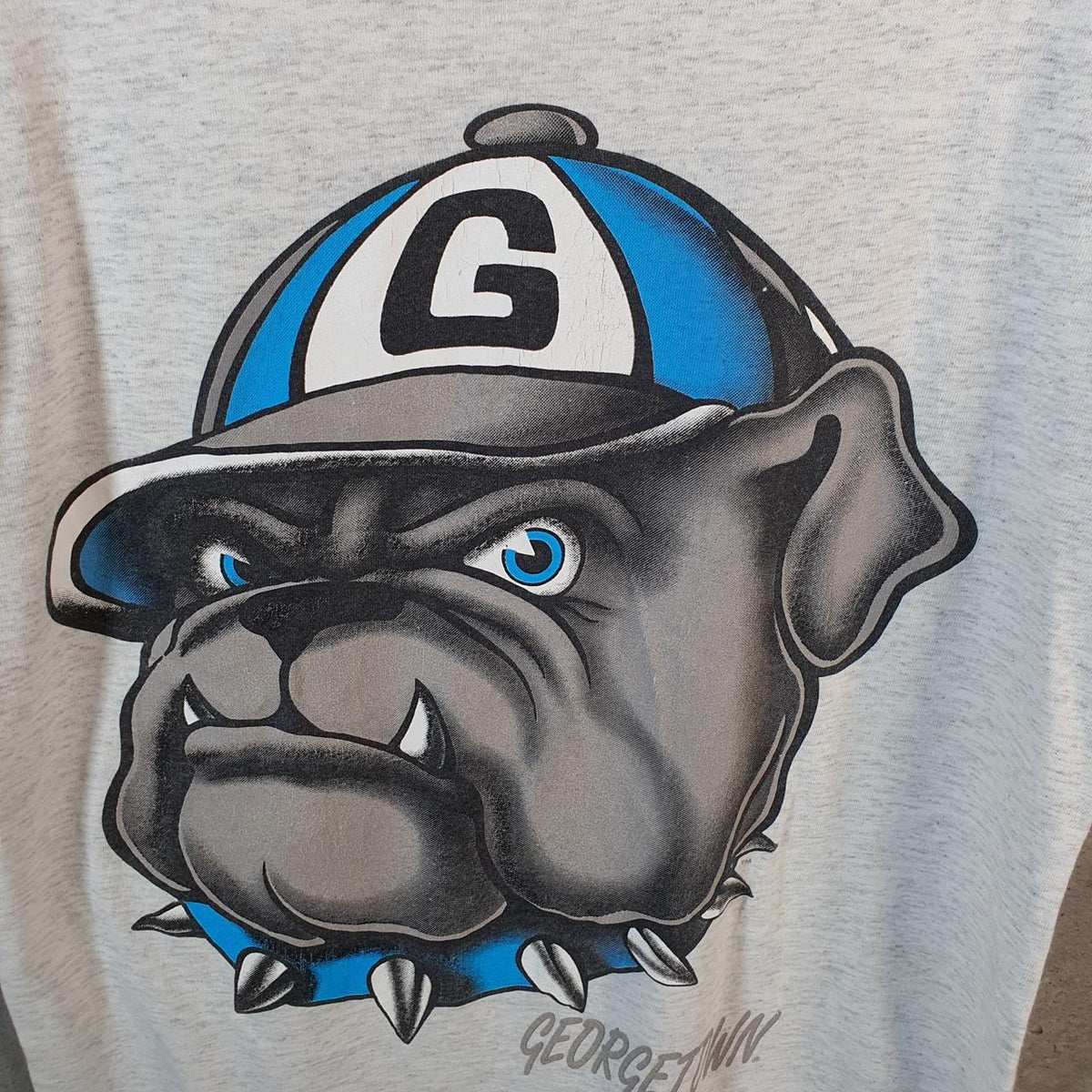 Vintage Savvy GeorgeTown Bulldogs 90s USA Single Stitch T Shirt Men’s Medium Grey