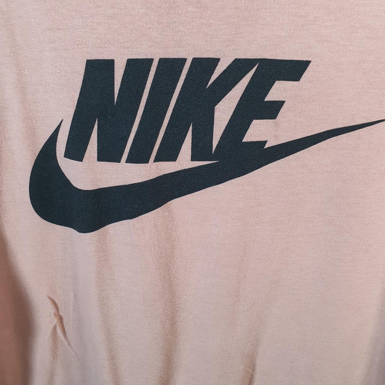 Vintage Nike Club Spellout T Shirt Mens Small Pink Logo Swoosh Athletic