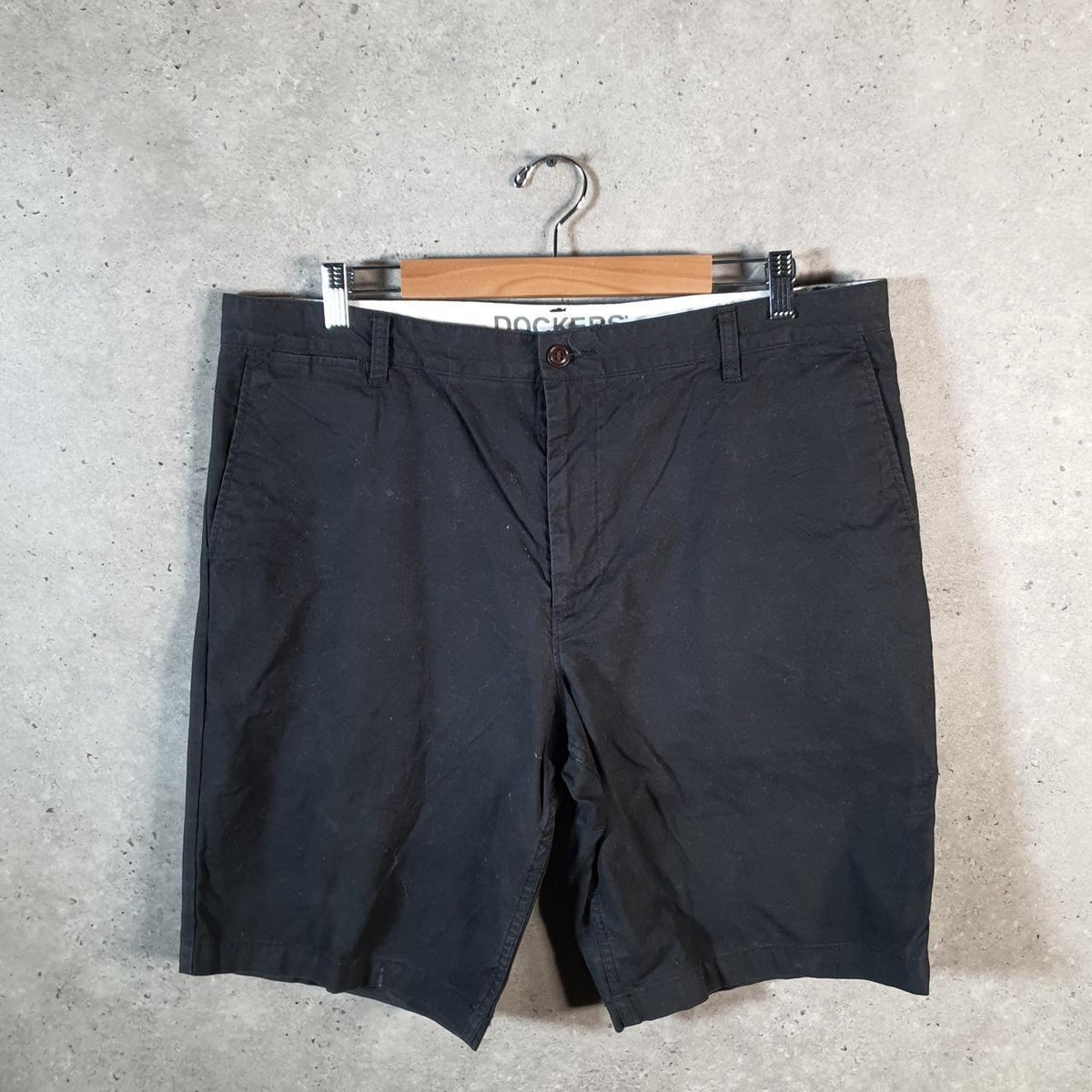 Vintage Dockers Chino Shorts Jorts Cargo Men’s W38 Black Baggy Cotton A4424
