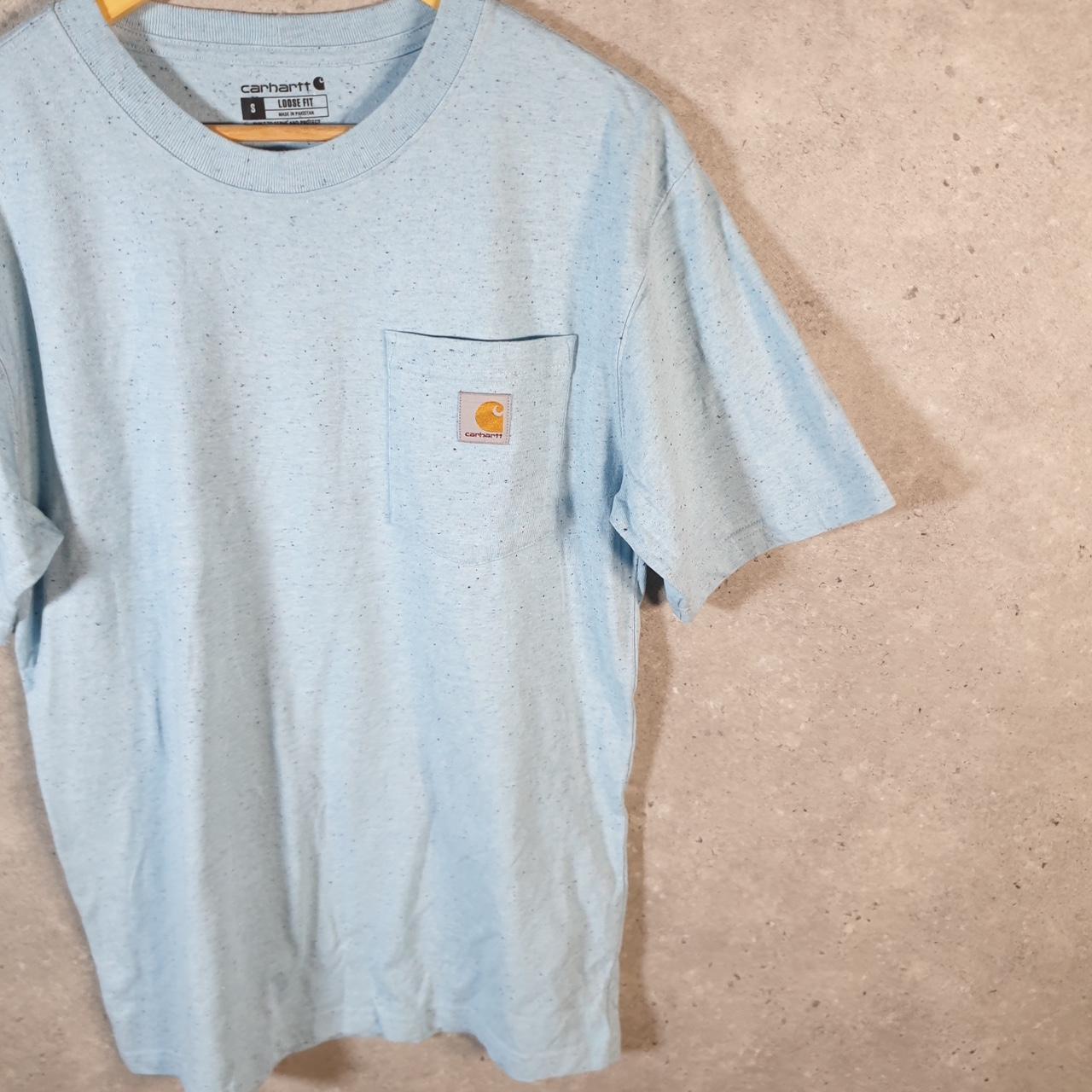 Vintage Carhartt Pocket T Shirt Men’s Small Blue Workwear Chore Utility Loose Fit
