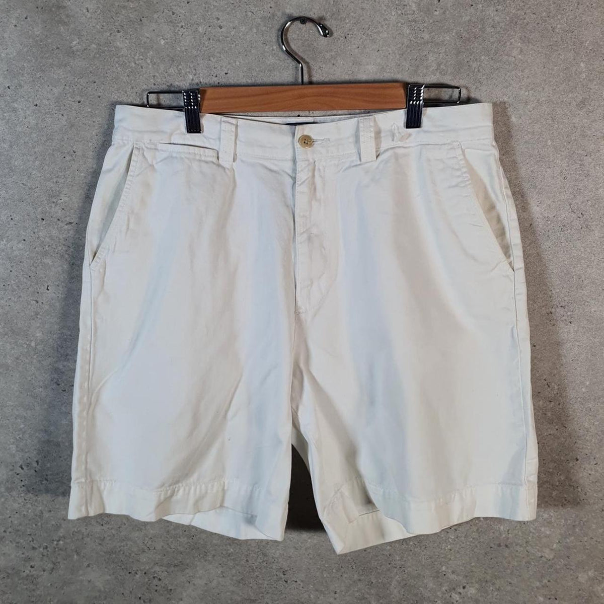 Vintage Ralph Lauren Polo Shorts Jorts Cargo Men’s W34 White Baggy Cotton Big Fish Vintage