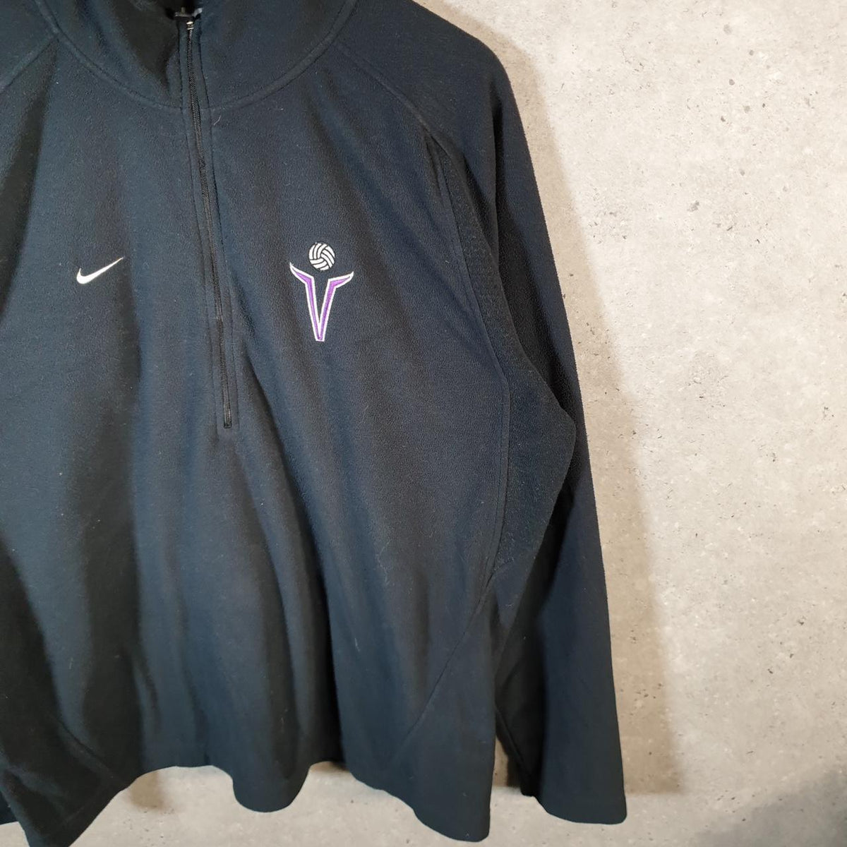 Vintage Nike Team 1/4 Zip Embroidered Sweatshirt Fleece Men’s Large Black Swoosh Y2K Pullover