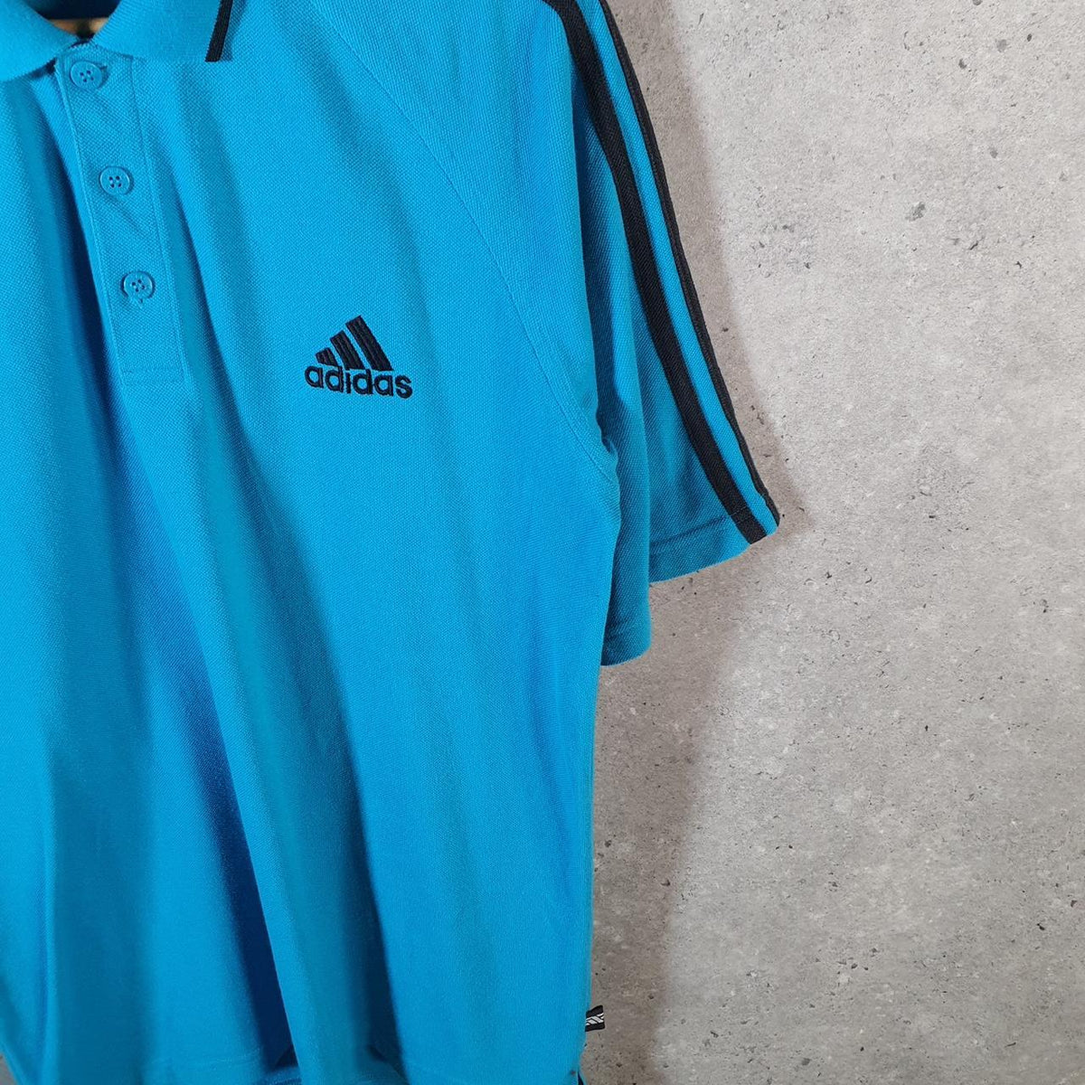 Vintage Adidas Polo Shirt Shirt Shirt Men’s Medium Blue Three Stripes Logo Athletic