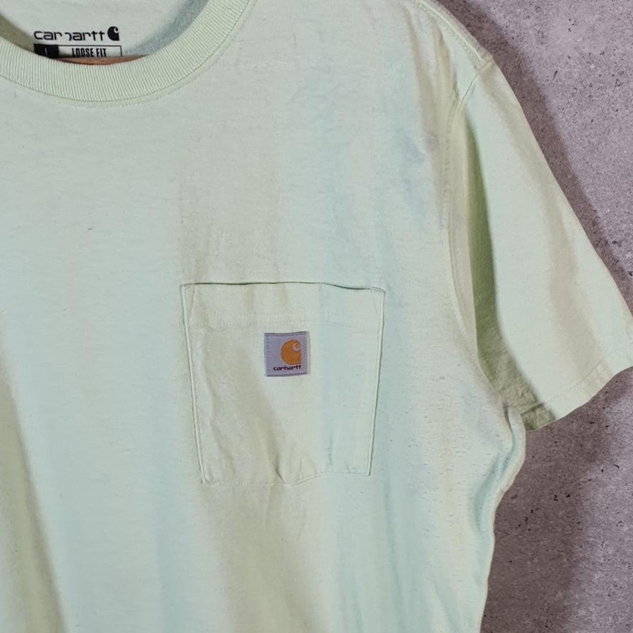 Vintage Carhartt Pocket T Shirt Womens Large Green Workwear Chore Utility Loose Fit