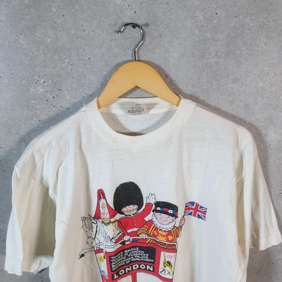 Vintage Splash Tower Bridge London 1988 USA Single Stitch T Shirt Men’s Large White