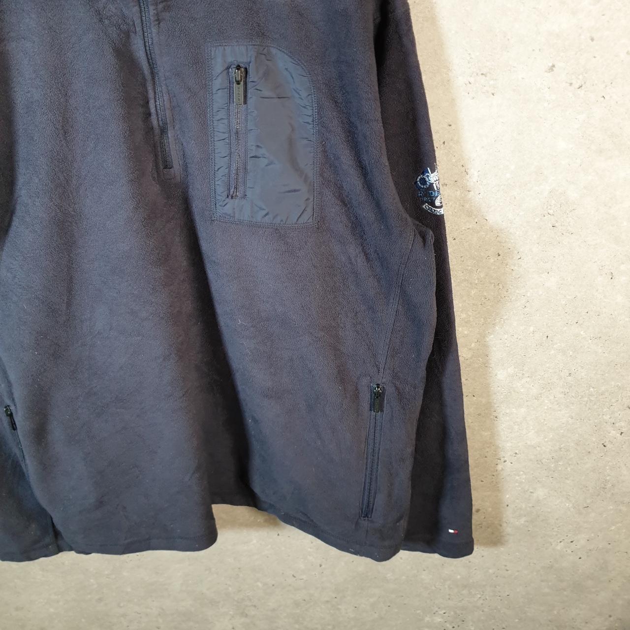 Tommy Hilfiger 1/4 Zip Fleece Pullover Sweatshirt Mens 2XL Navy Blue Embroidered Logo