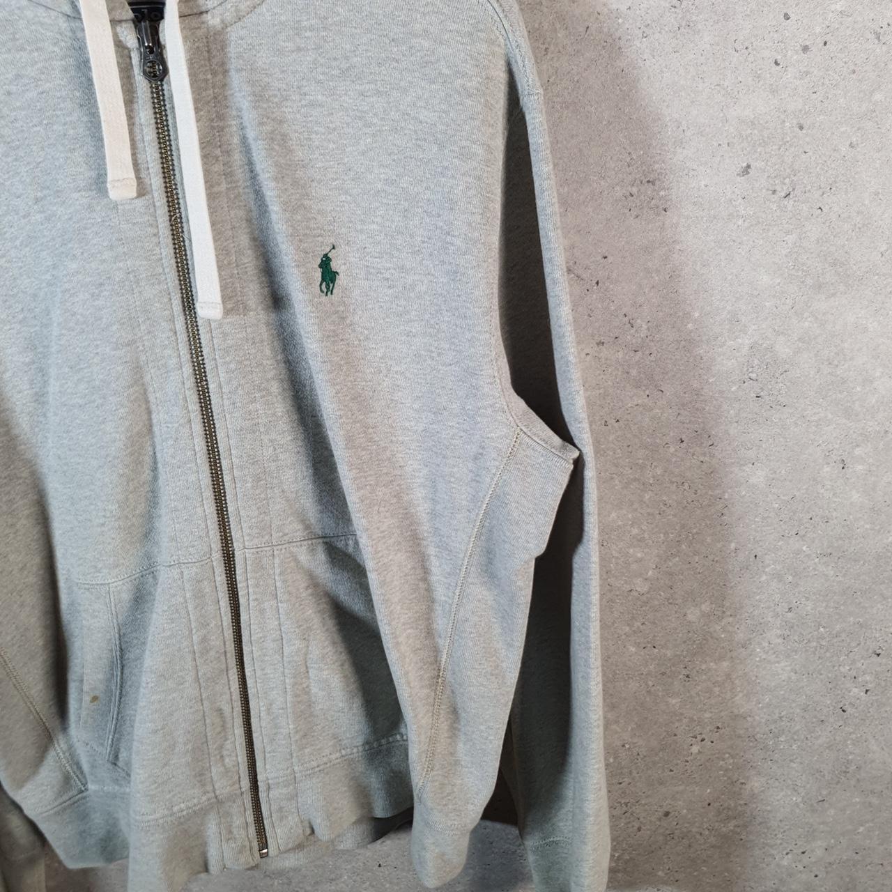 Vintage Ralph Lauren Polo Heavyweight Hoodie Men’s Large Grey Cotton Full Zip Pony