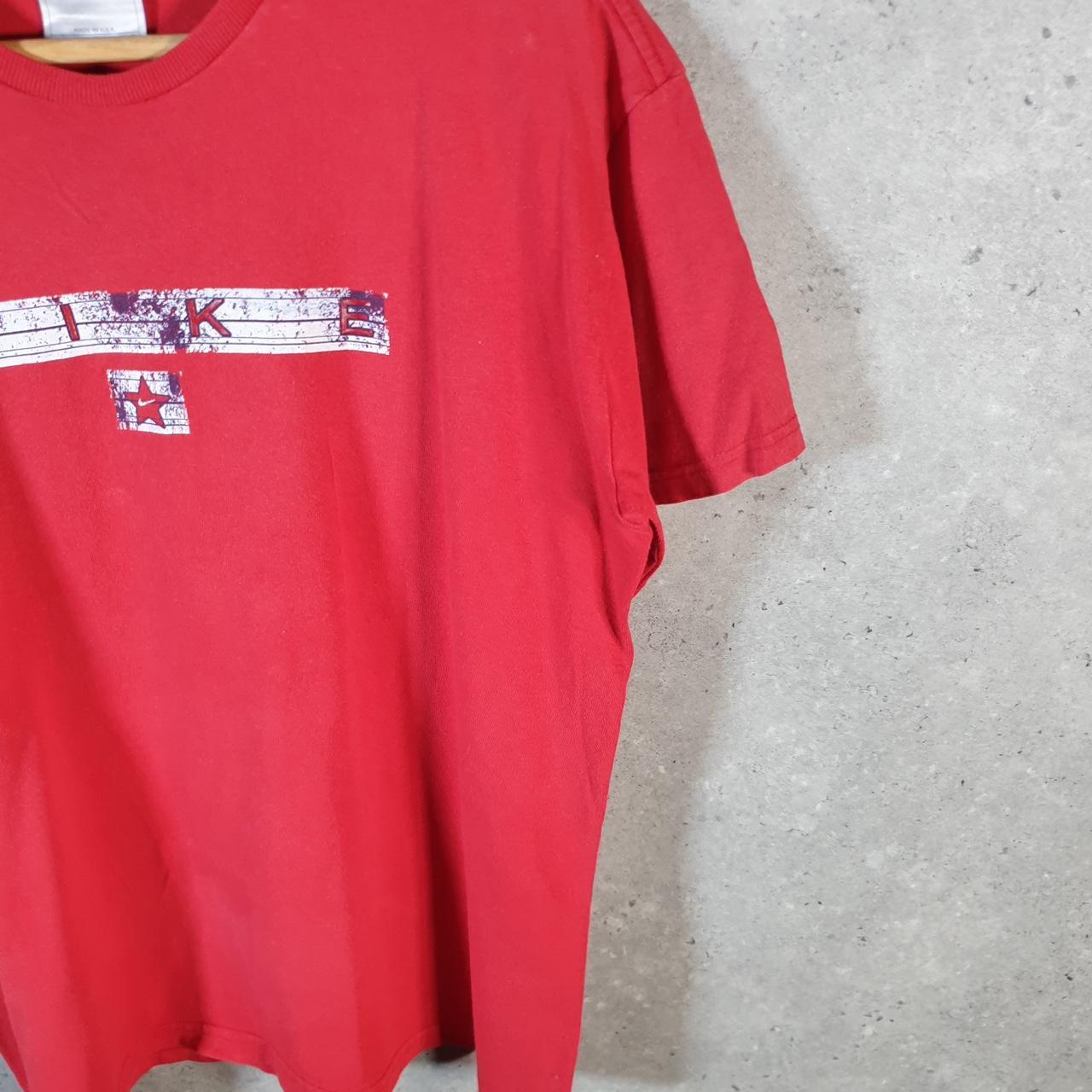 Vintage Nike 90s Made in USA T Shirt Men’s Large Red Swoosh Logo Athletic