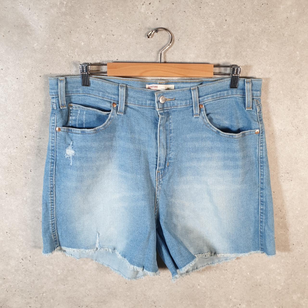 Vintage Levi’s Cut Off Baggy Shorts Jorts Cargo Womens W34 Blue Relaxed Denim