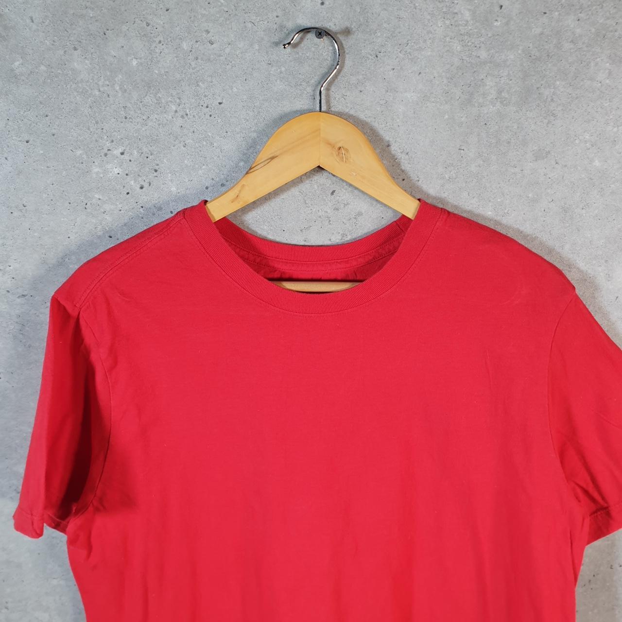 Vintage Nike T Shirt Men’s Medium Red Printed Single Swoosh Logo Athletic C8259