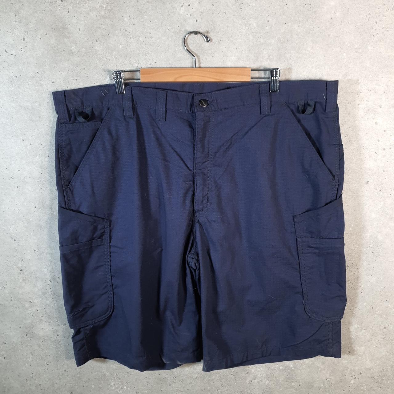 Vintage Carhartt Baggy Carpenter Shorts Jorts Cargo Men’s W44 Navy Blue Relaxed Fit Workwear Big Fish Vintage