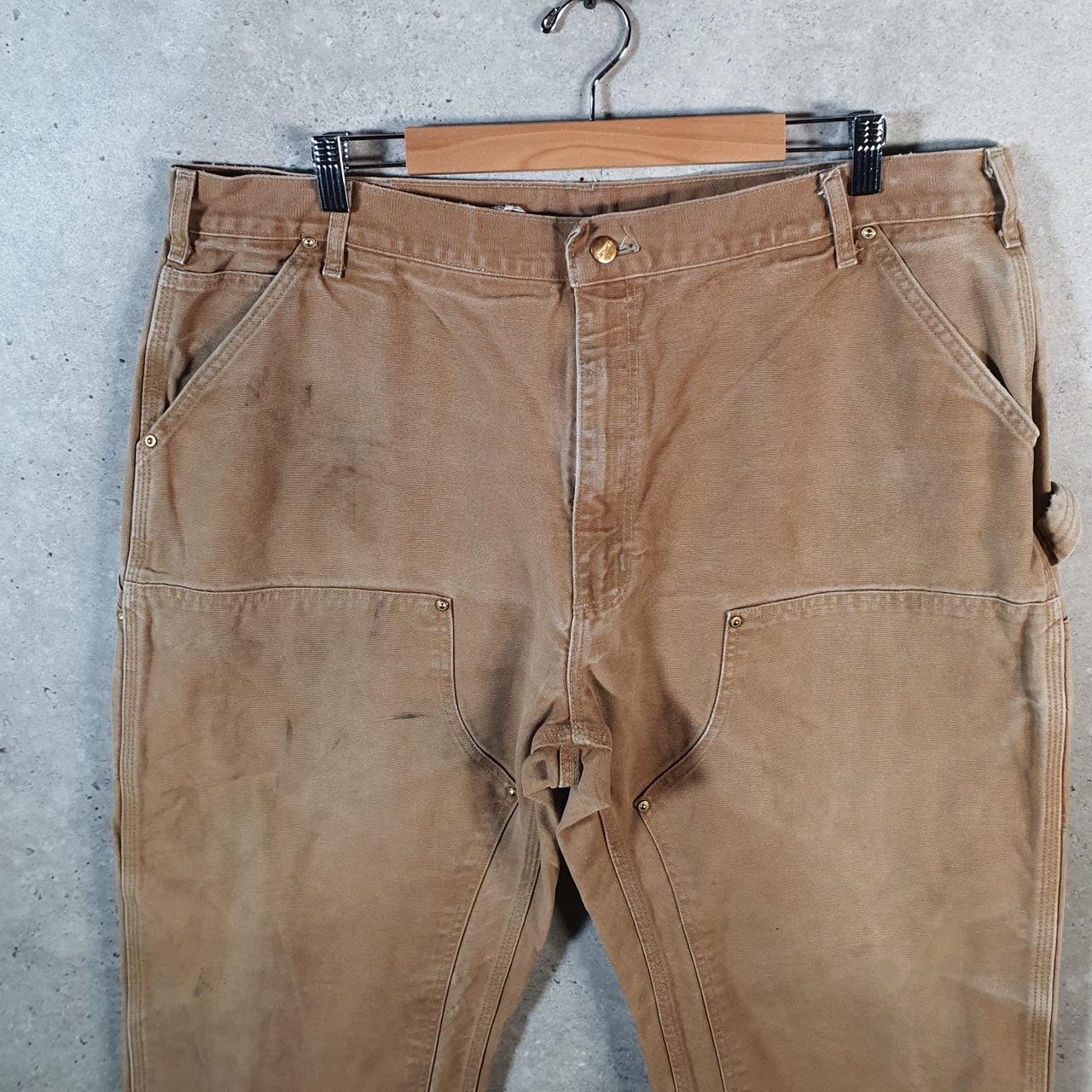 Vintage Carhartt Carpenter Double Knee Trousers Mens W42 L29 Brown Original Fit Workwear