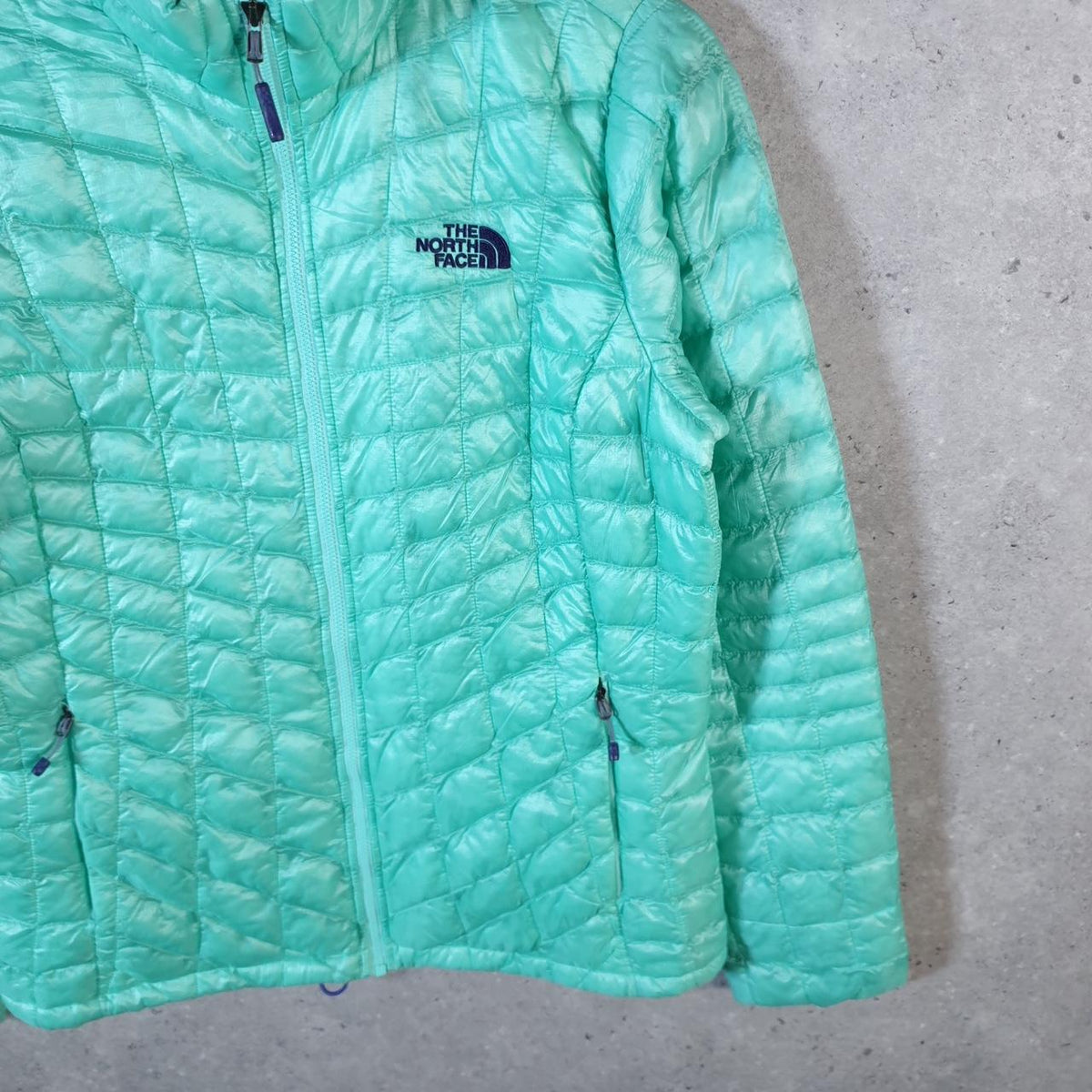 Vintage The North Face TNF Puffer Jacket Womens Small Blue Down Full Zip Coat