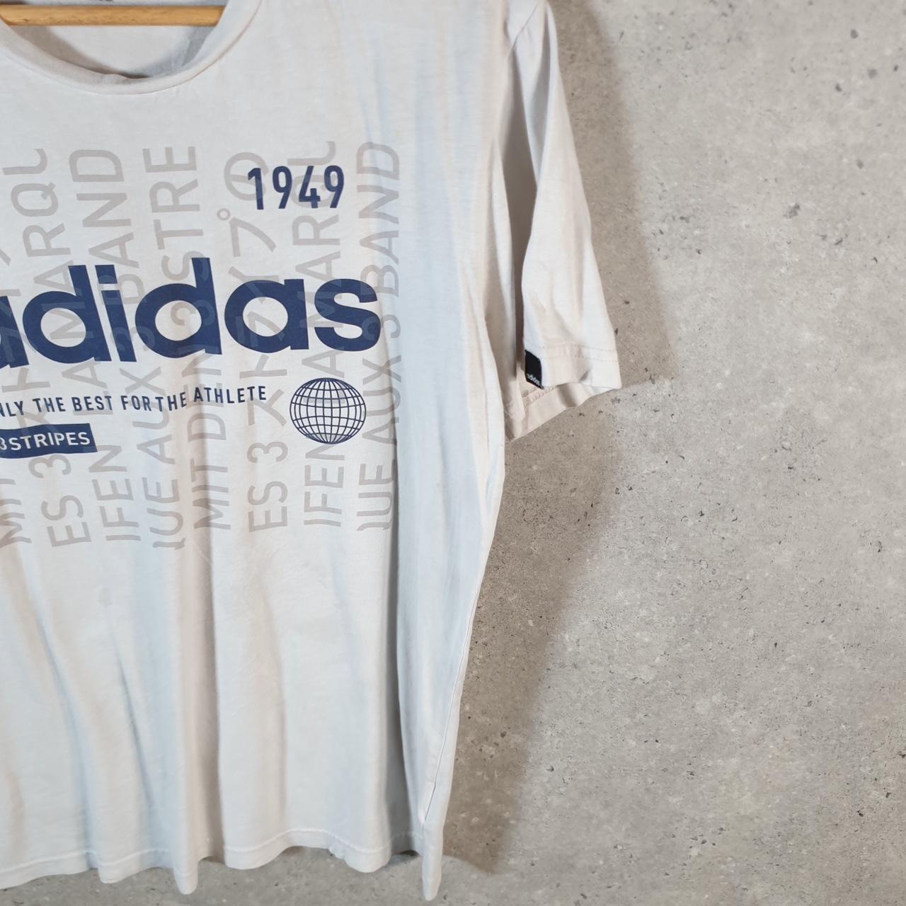 Vintage Adidas Athletes T Shirt Men’s Small White Three Stripes Athletic