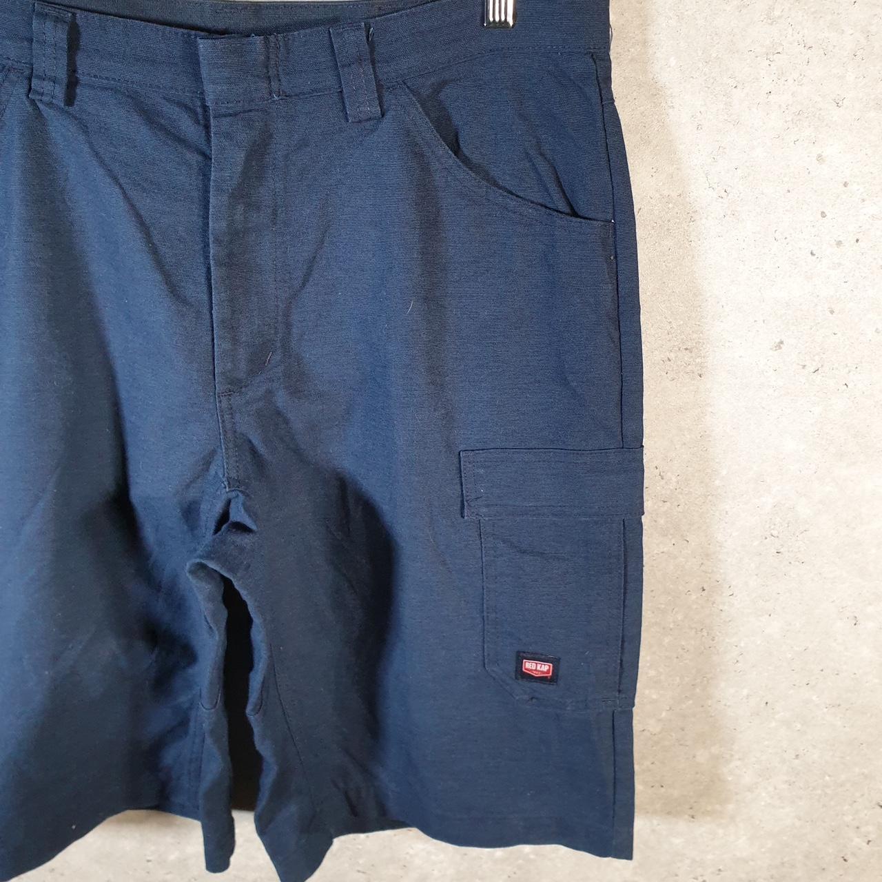 Vintage Red Kap Chino Shorts Jorts Cargo Men’s W38 Navy Blue Baggy Cotton