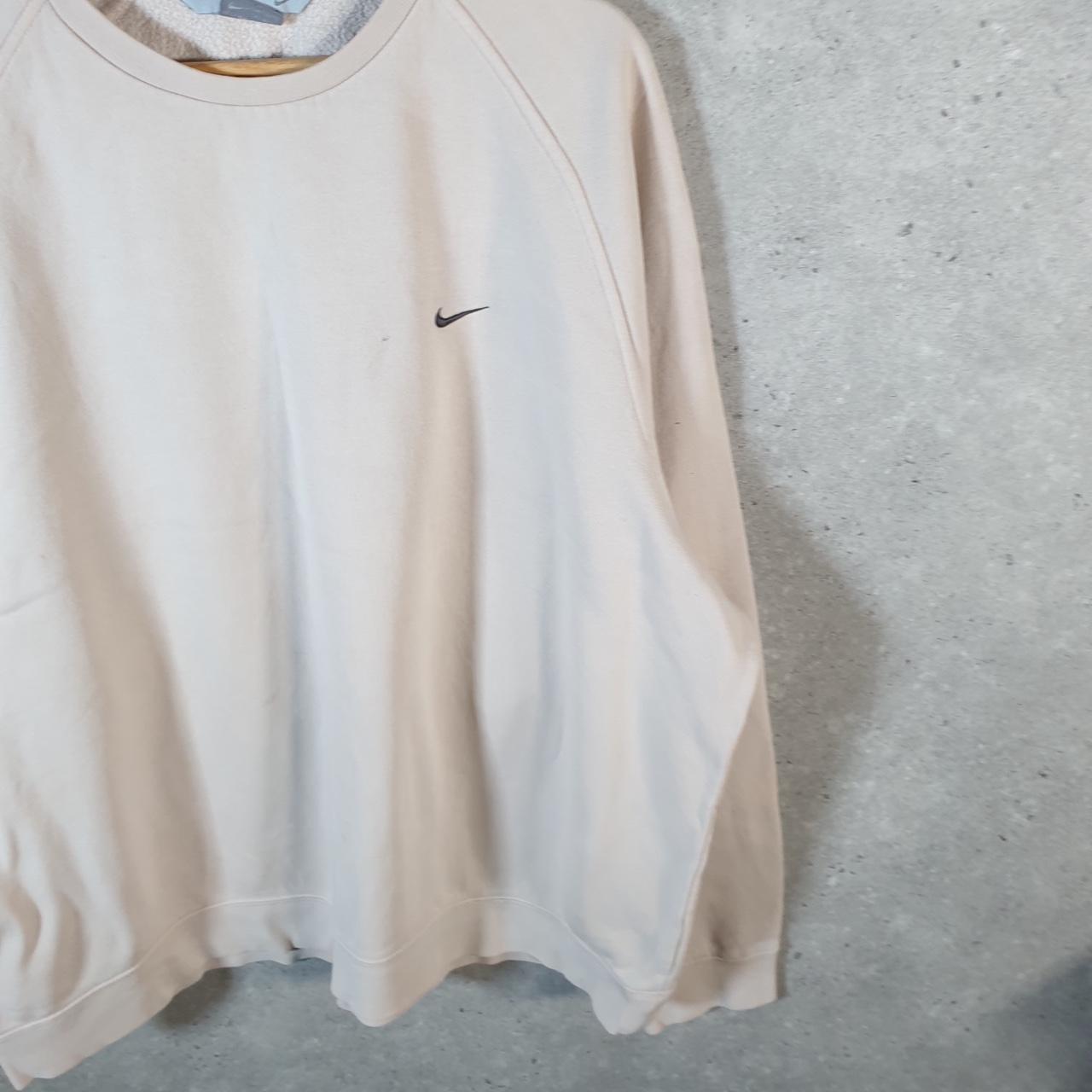 Vintage Nike 90s Embroidered Sweatshirt Men’s 2XL Beige Swoosh Y2K Pullover Logo