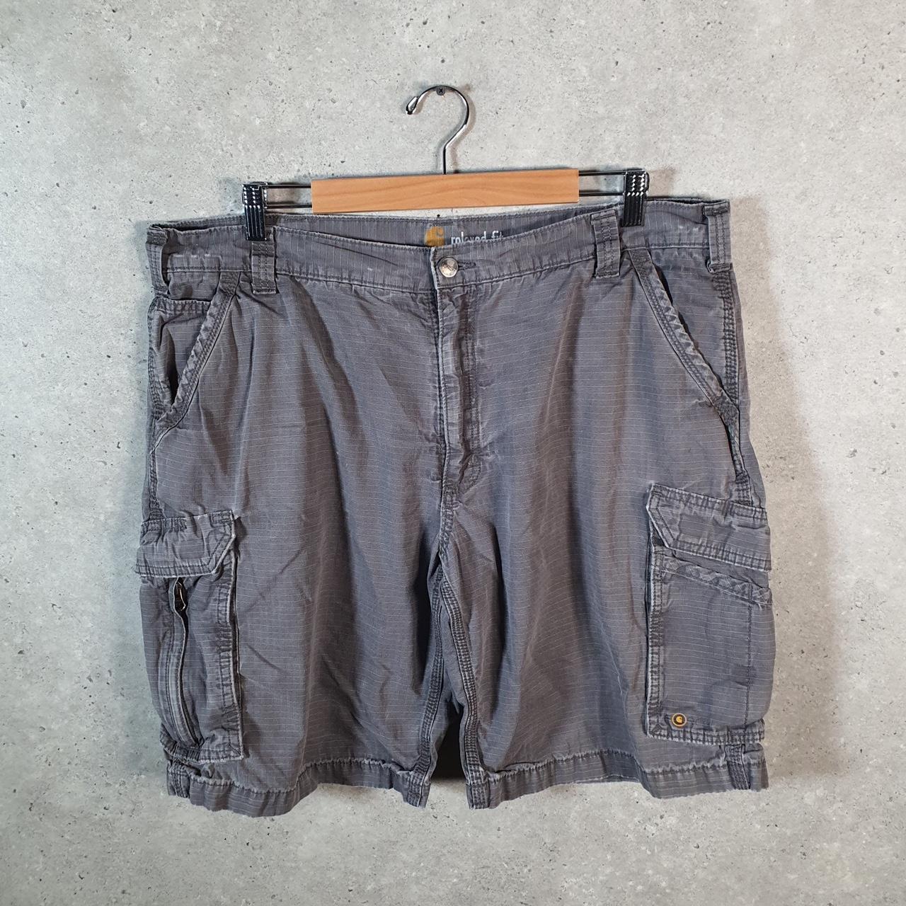 Vintage Carhartt Baggy Carpenter Shorts Jorts Cargo Men’s W40 Grey Relaxed Fit Workwear A4861