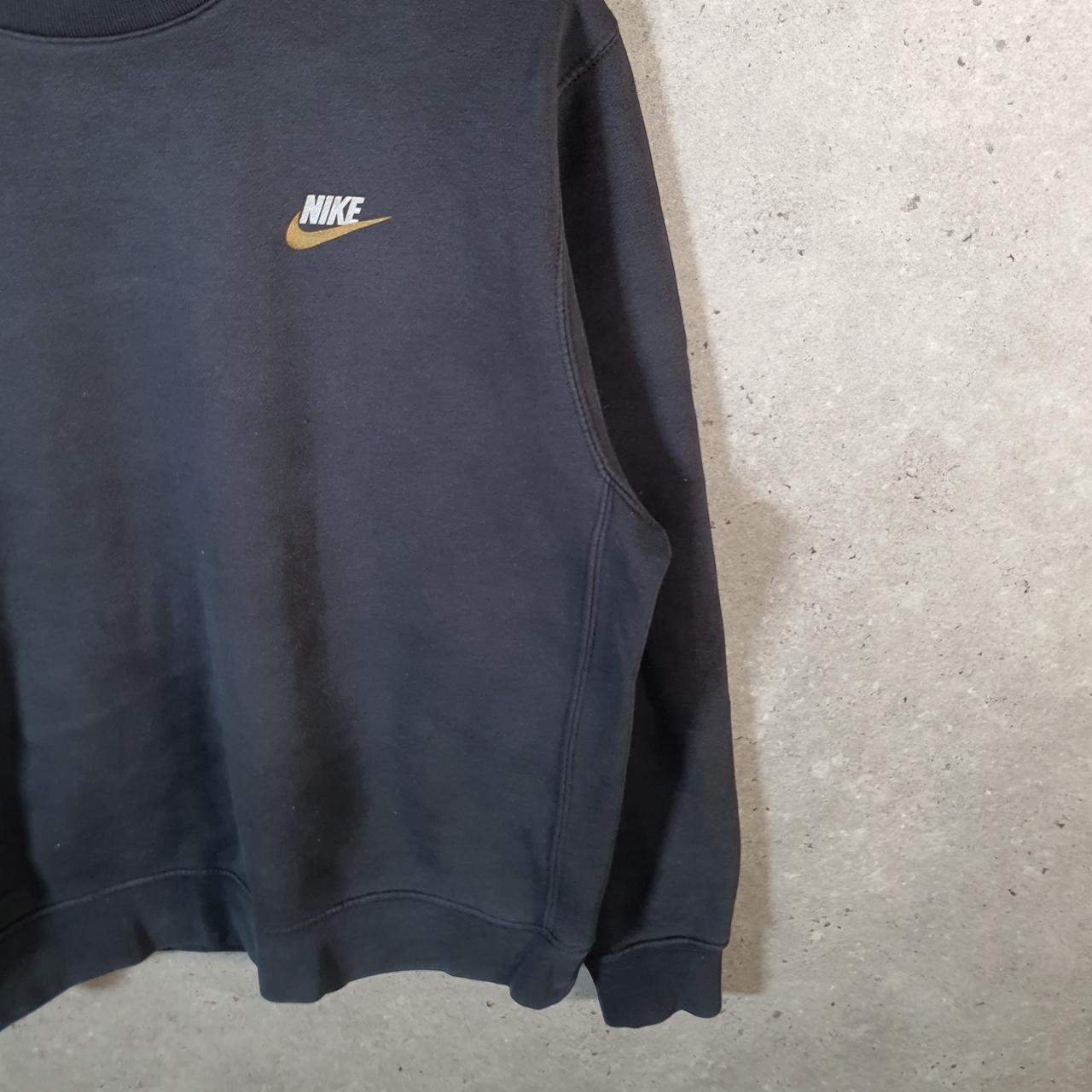 Vintage Nike Club Embroidered Sweatshirt Men’s Small Black Swoosh Y2K Pullover Logo